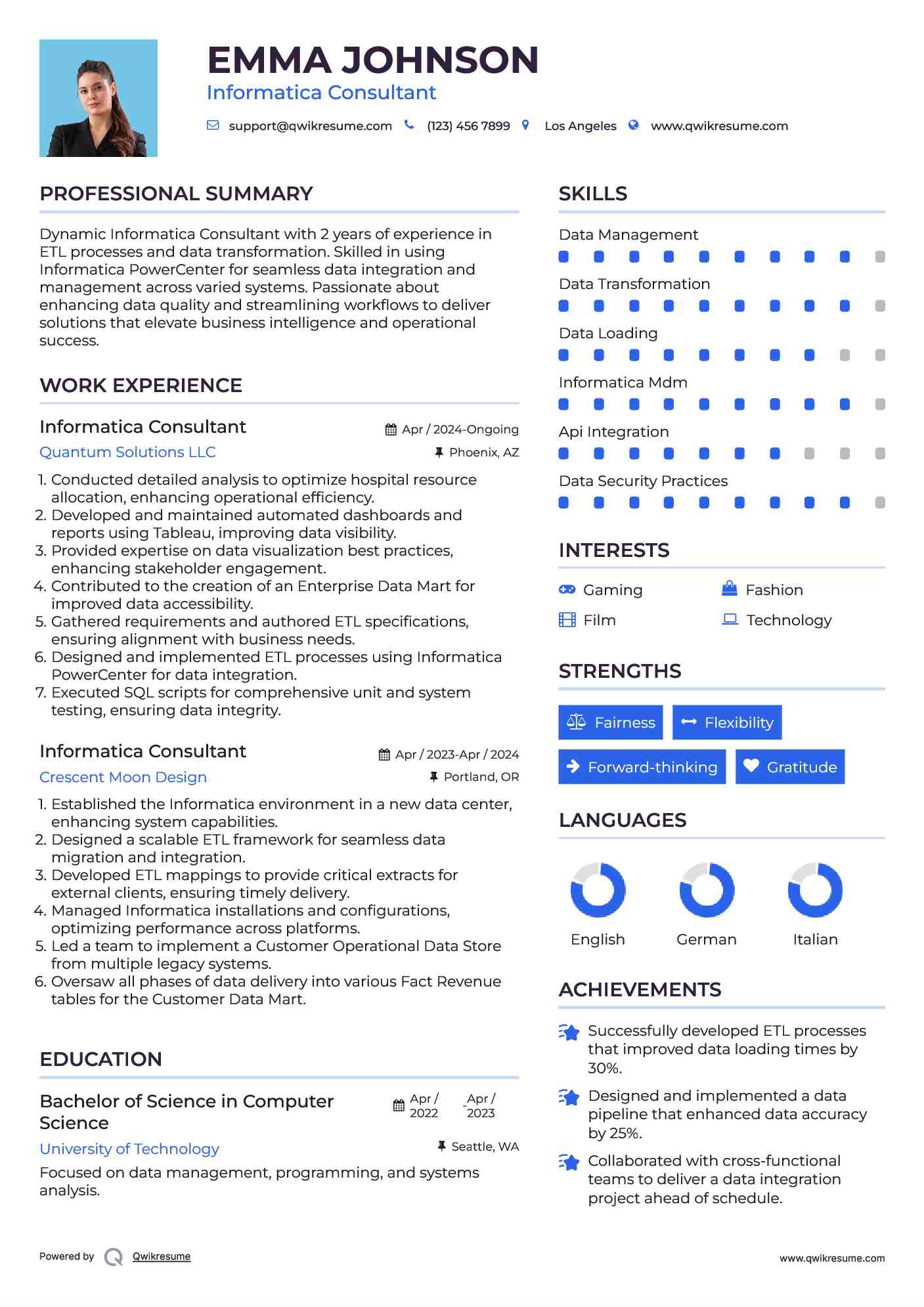 Informatica Consultant Resume Sample