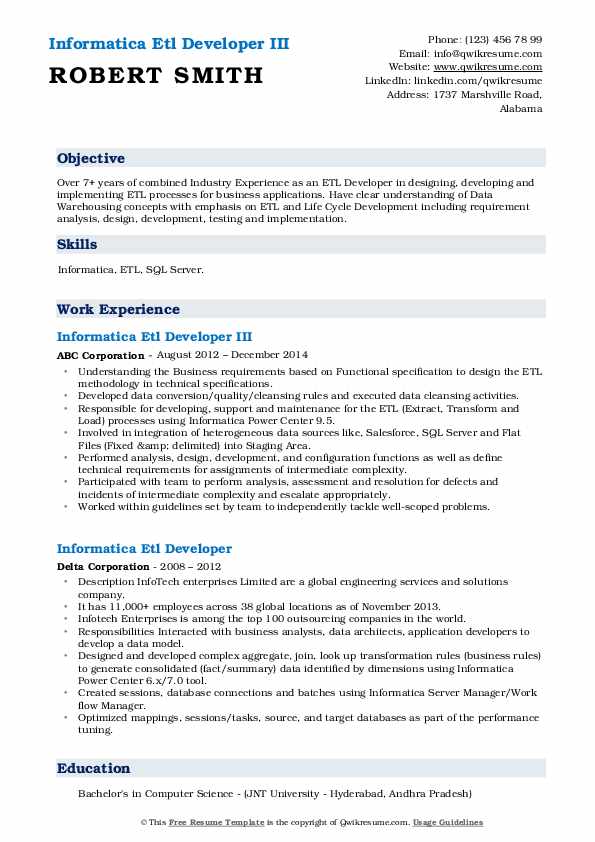 informatica-etl-developer-resume-samples-qwikresume