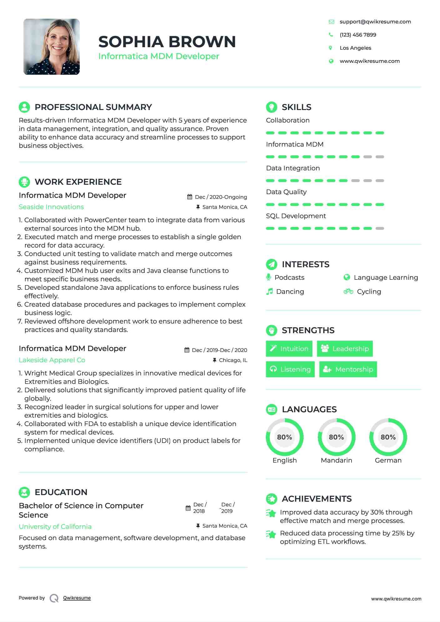 10+ Informatica MDM Developer Resume Samples & Templates for 2025
