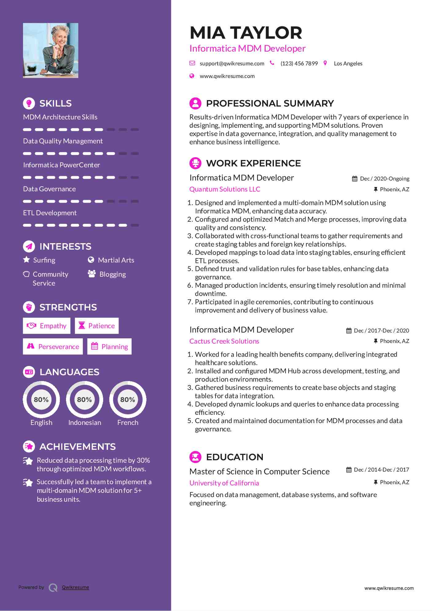 Informatica MDM Developer Resume Template