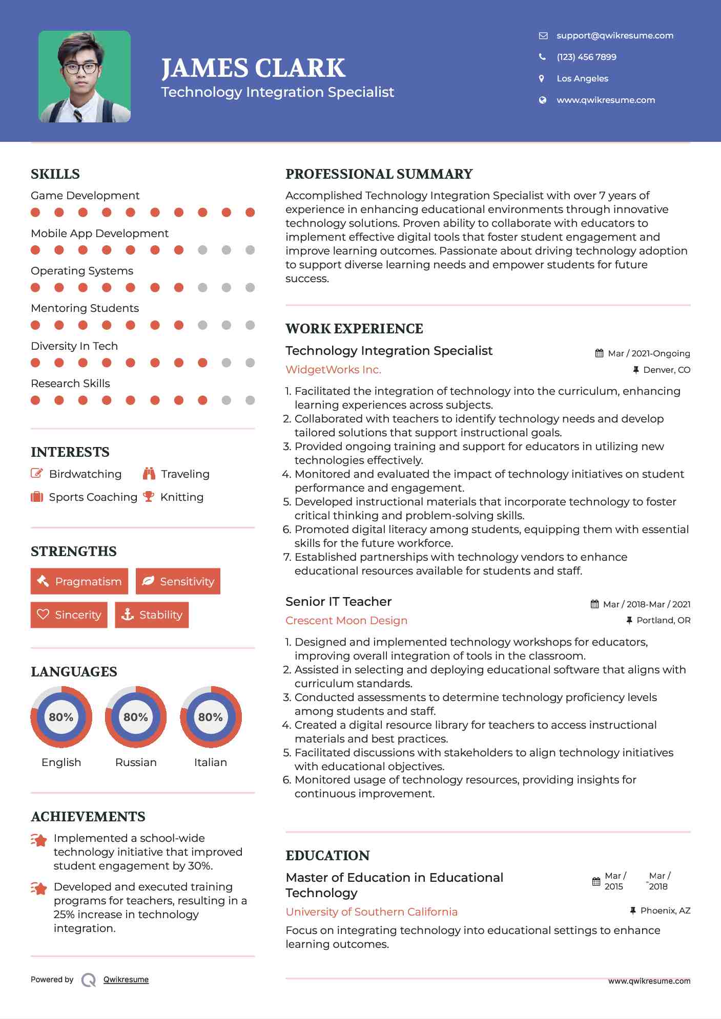 Technology Integration Specialist Resume Model