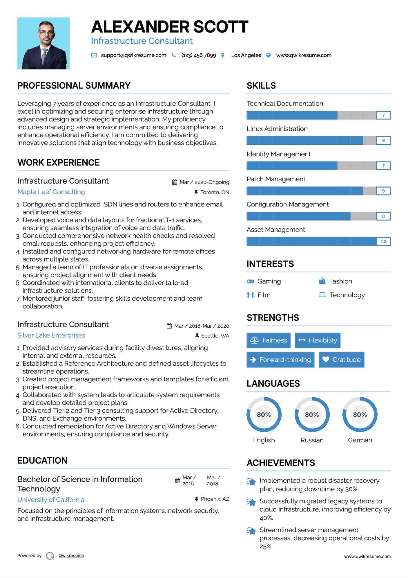 Infrastructure Consultant Resume Format