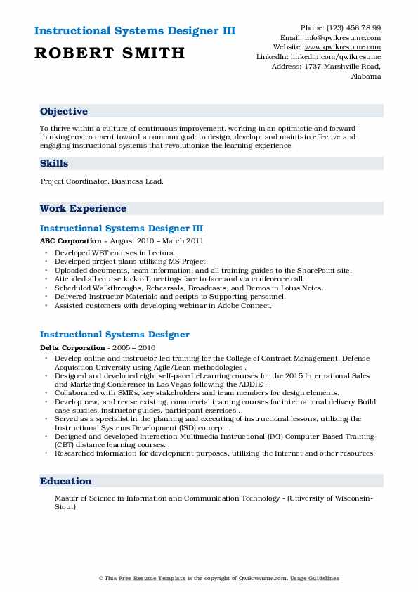 Instructional Systems Designer - Instructional Systems Designer 1585546636 Pdf 