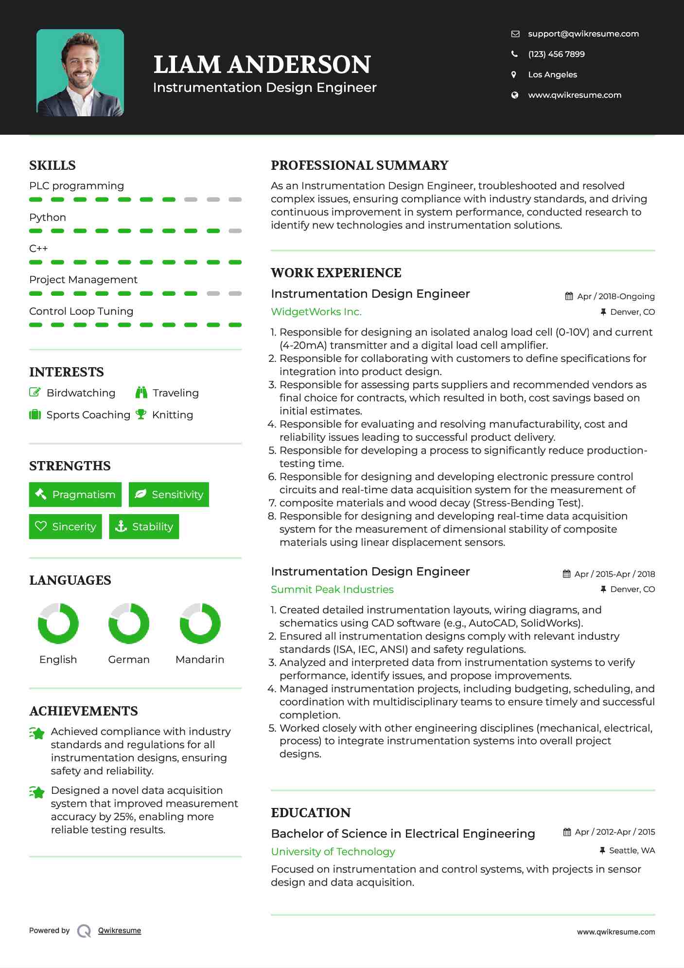 Instrumentation Design Engineer Resume Format