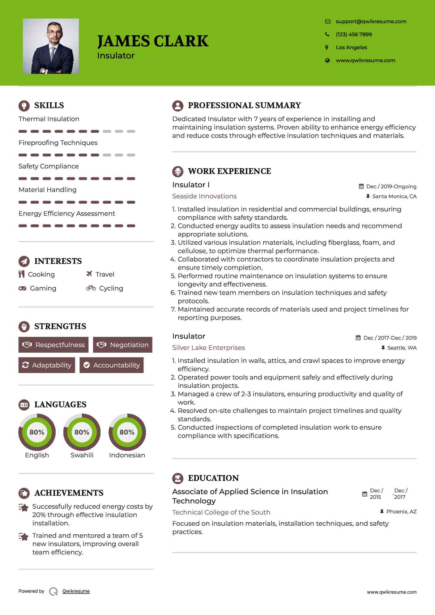 Insulator I Resume Template