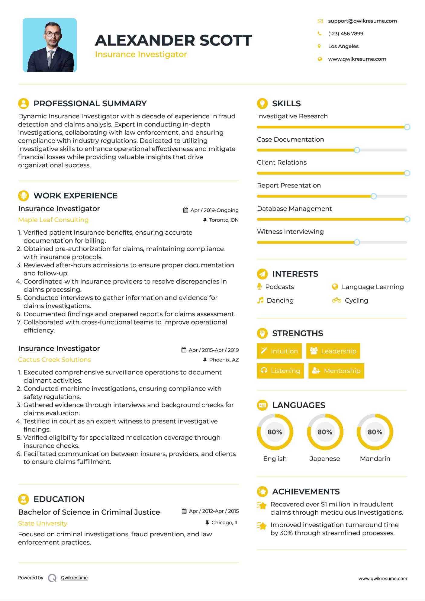Insurance Investigator Resume Samples QwikResume Insurance Investigator Resume Samples QwikResume