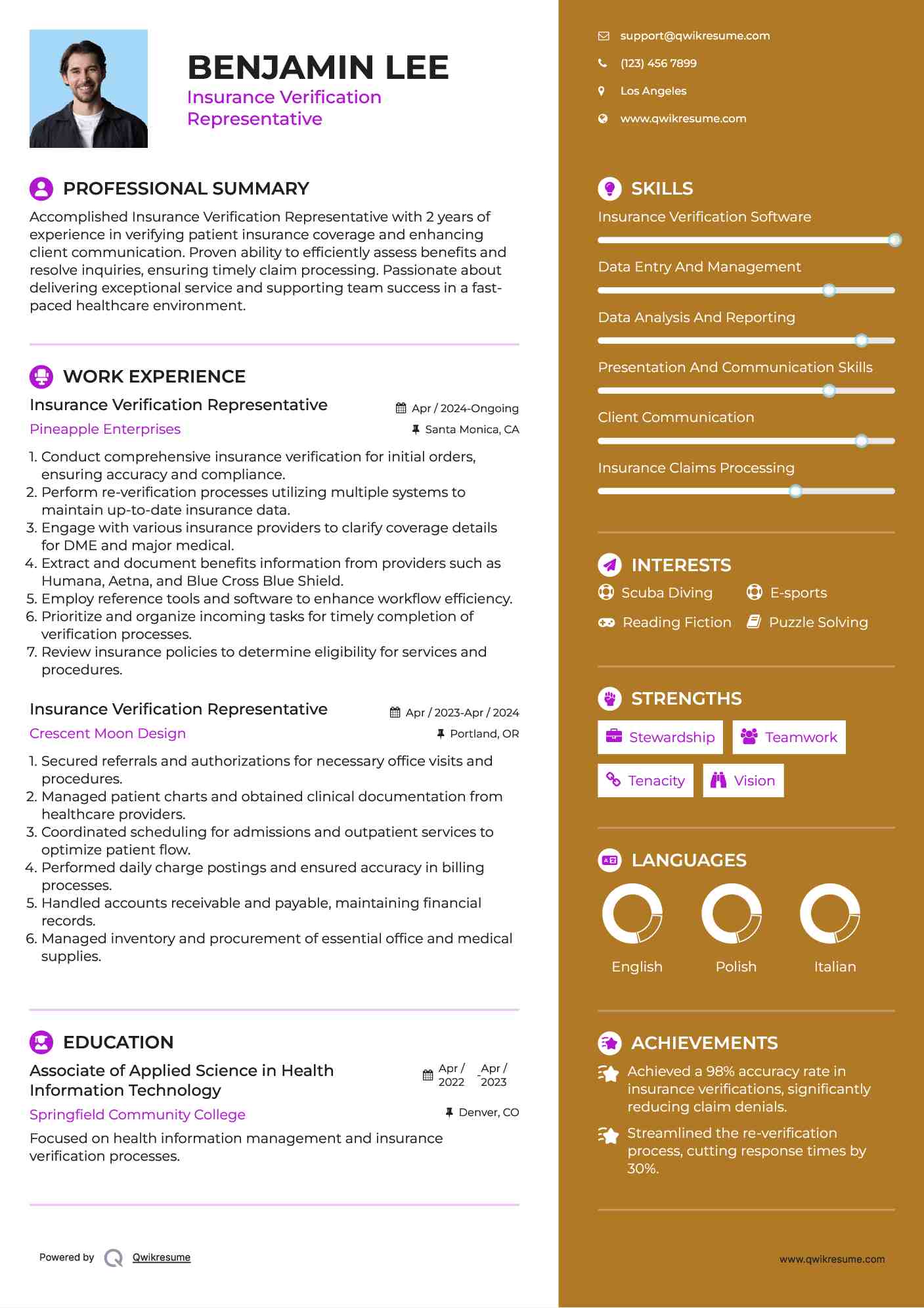 Insurance Verification Representative Resume Samples Insurance Verification Representative Resume Samples