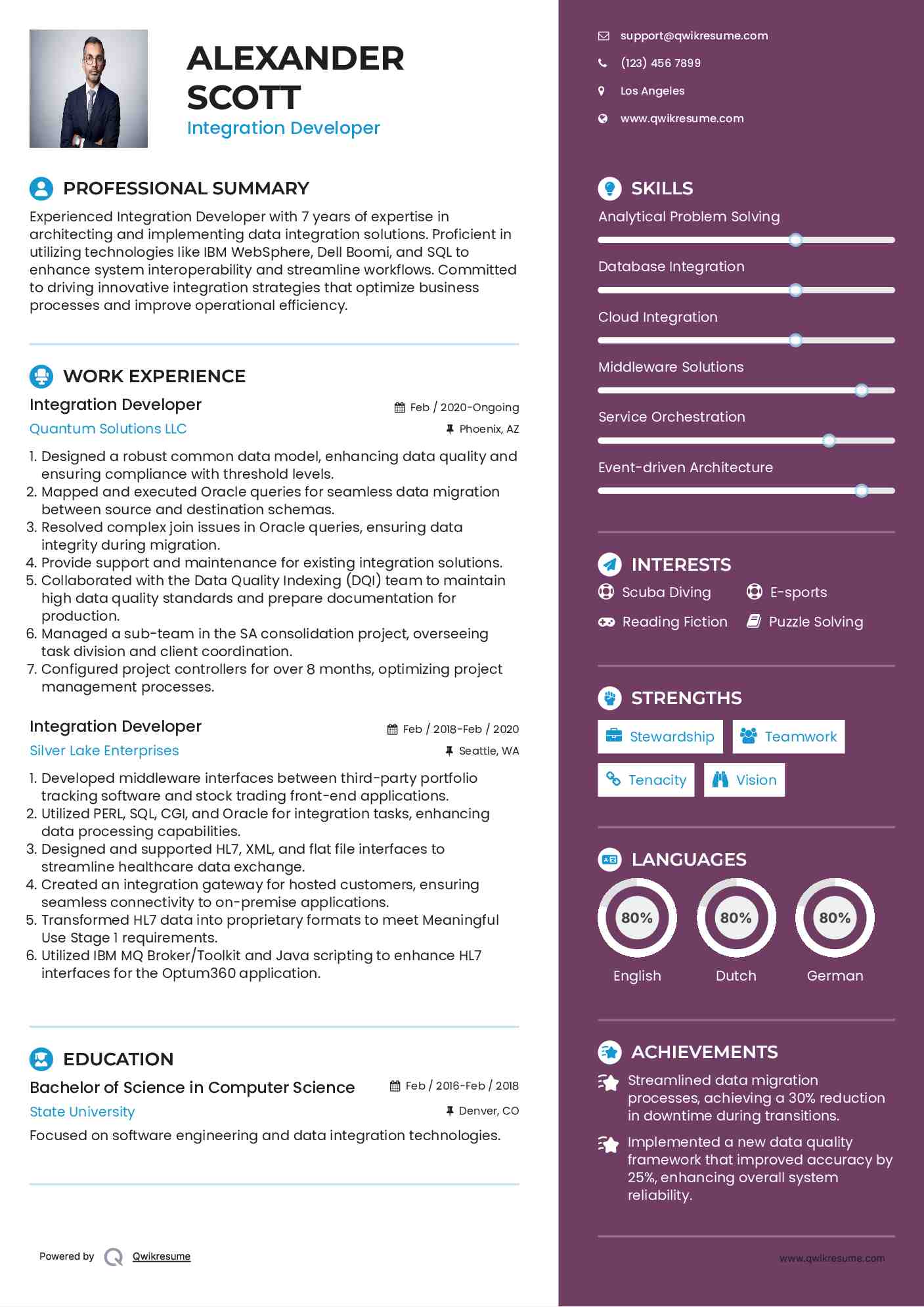 Integration Developer Resume Format