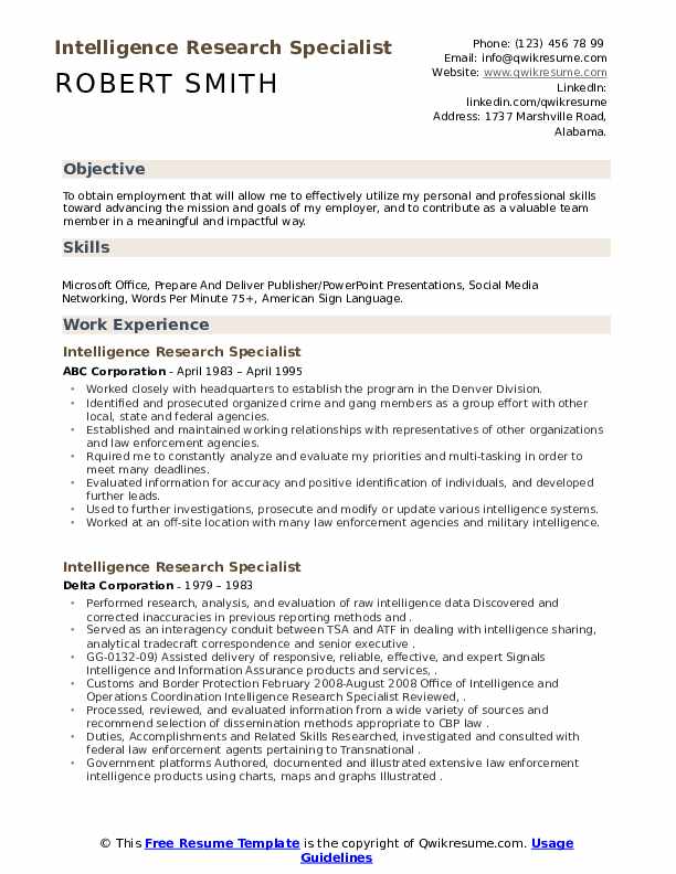 intelligence-research-specialist-resume-samples-qwikresume