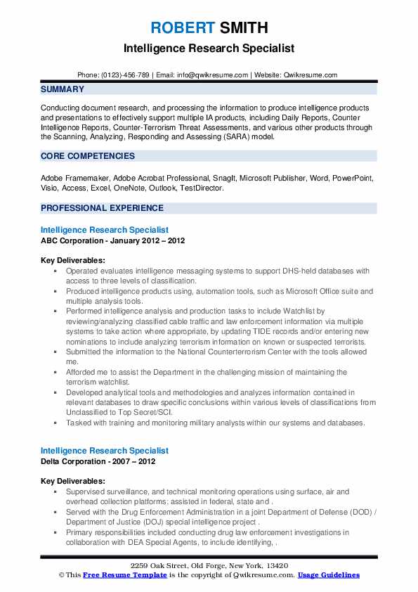 intelligence-research-specialist-resume-samples-qwikresume