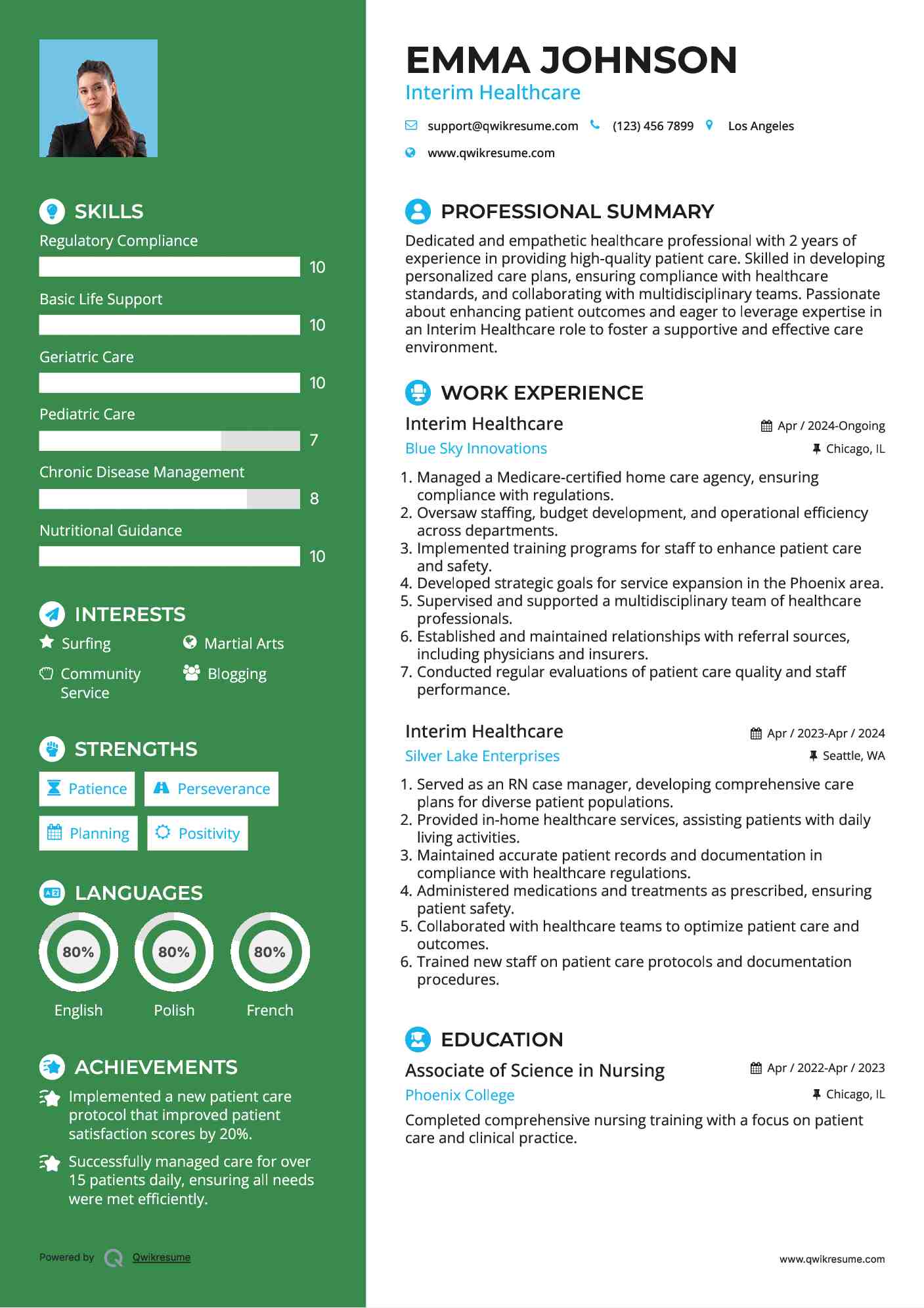 Interim Healthcare Resume Template