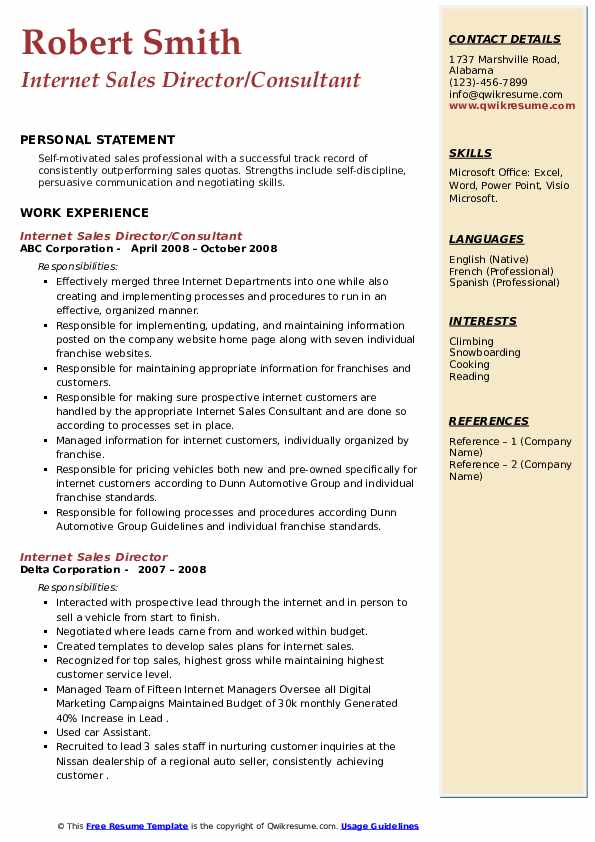 Sales Director Resume Samples QwikResume