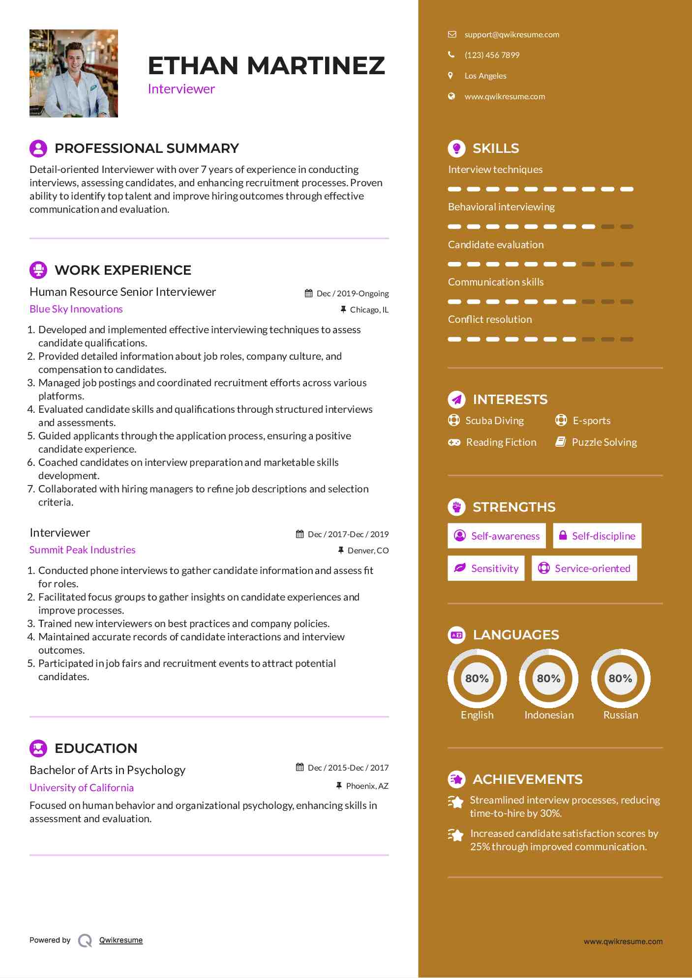 10 Interviewer Resume Samples - Interviewer 1560927065 Pdf 