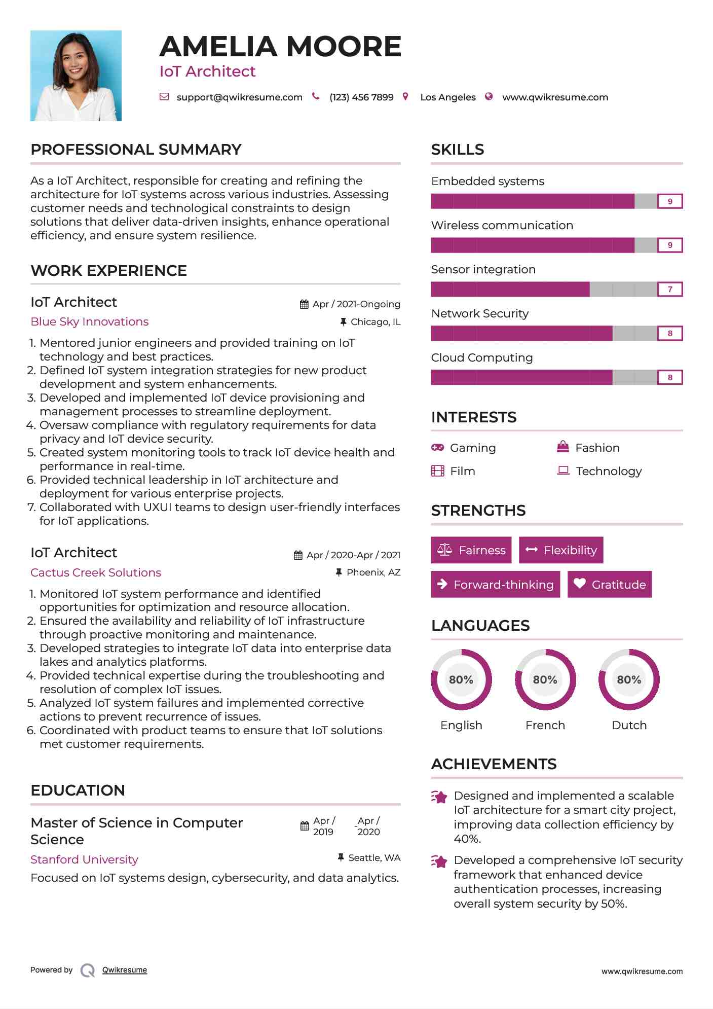 IoT Architect Resume Template