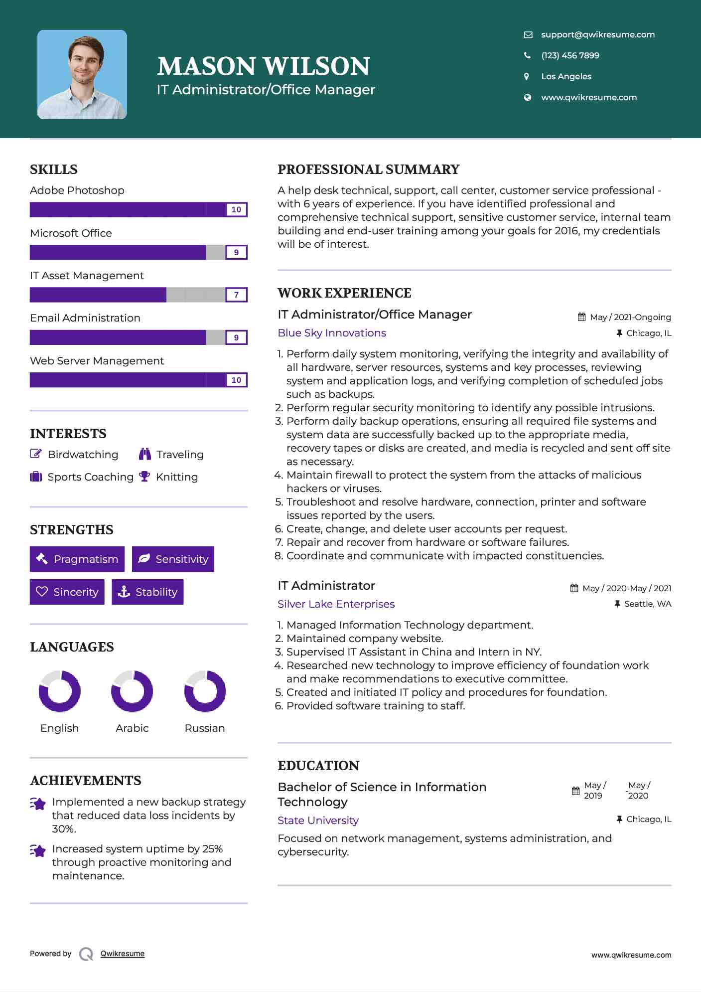 it administrator resume samples qwikresume it administrator resumes