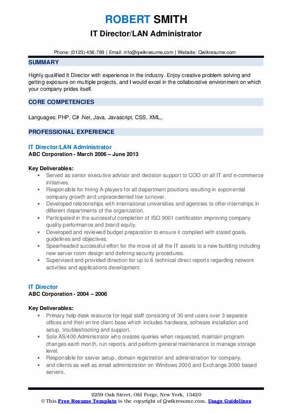 IT Director Resume Samples QwikResume - It Director 1560854766 Pdf 