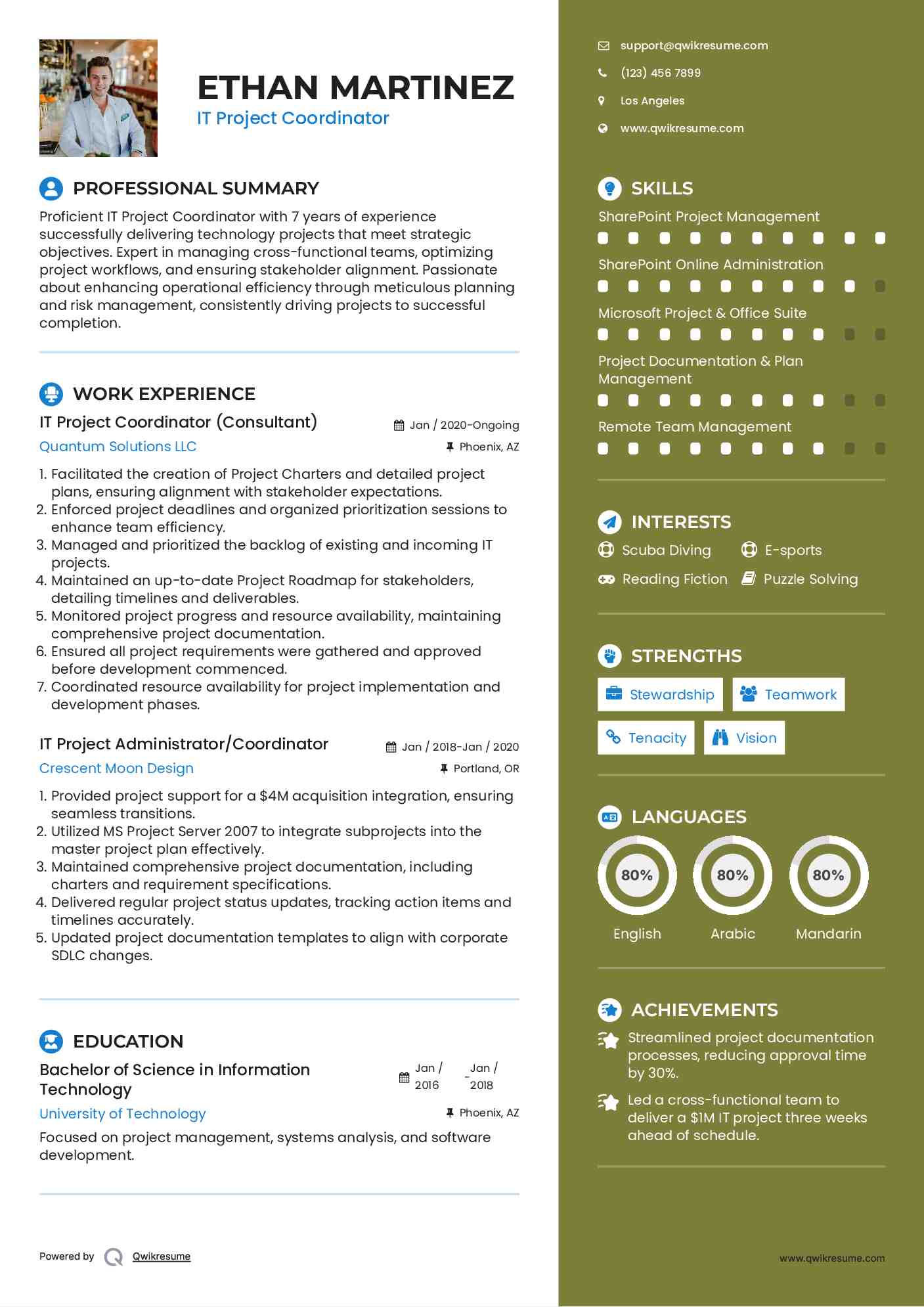 10 IT Project Coordinator Resume - It Project Coordinator 1527490843 Pdf 