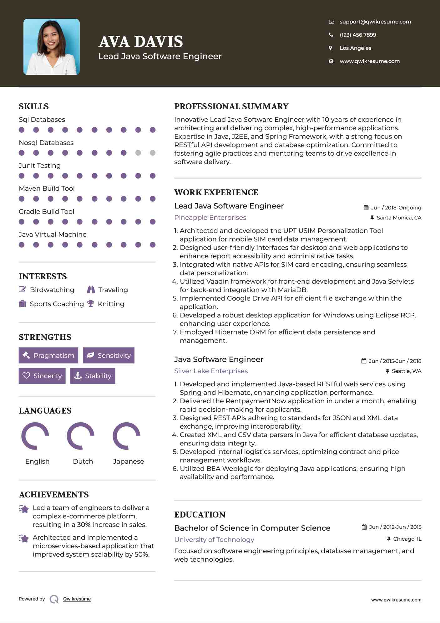 10+ Java Software Engineer Resume Samples & Templates for 2025