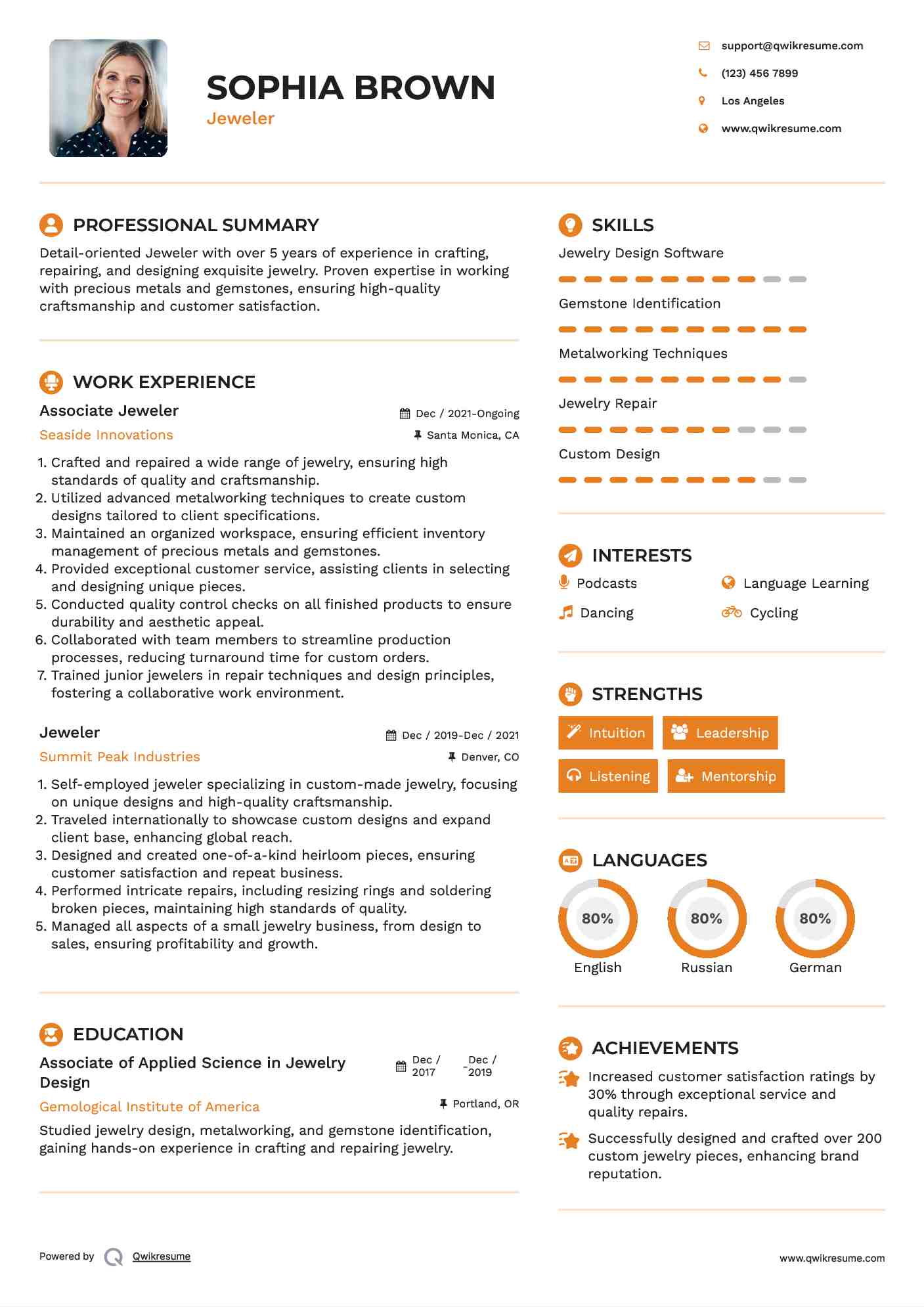 10+ Jeweler Resume Samples & Templates for 2025
