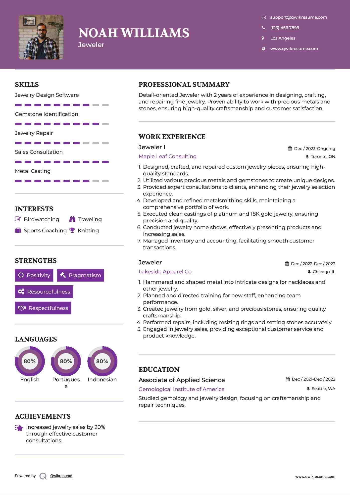 10+ Jeweler Resume Samples & Templates for 2025