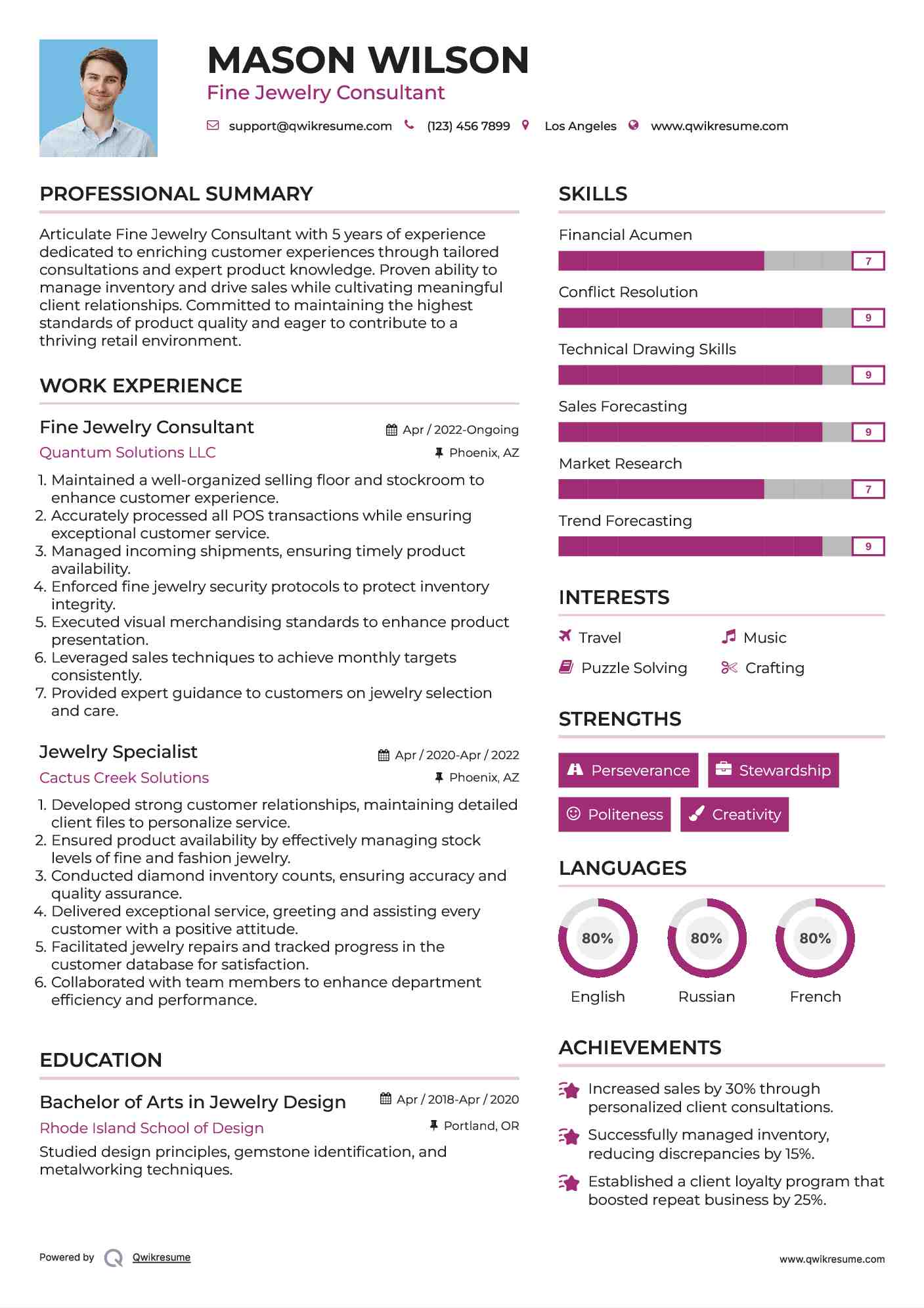 10+ Jewelry Specialist Resume Samples & Templates for 2025