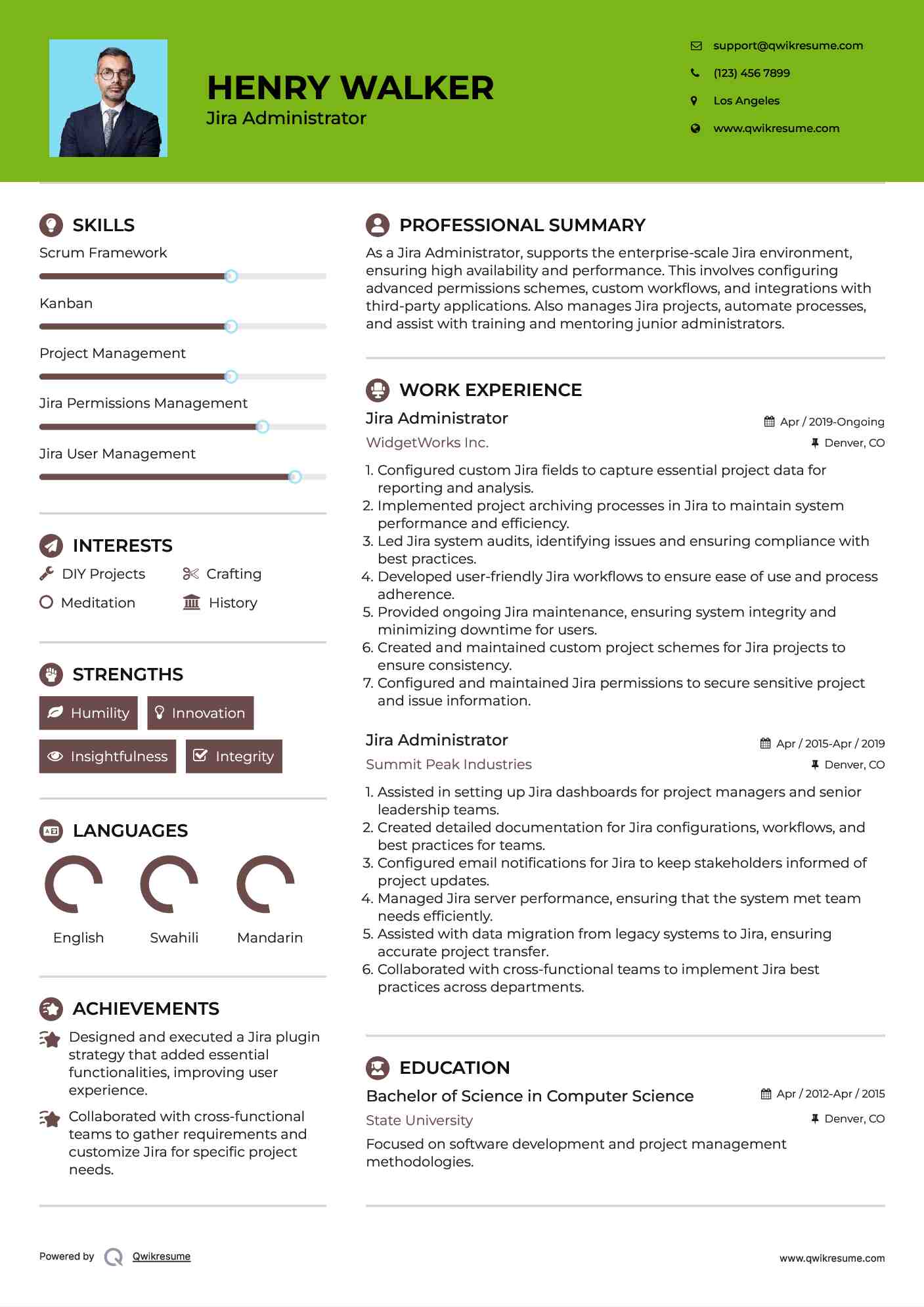 Jira Administrator Resume Sample