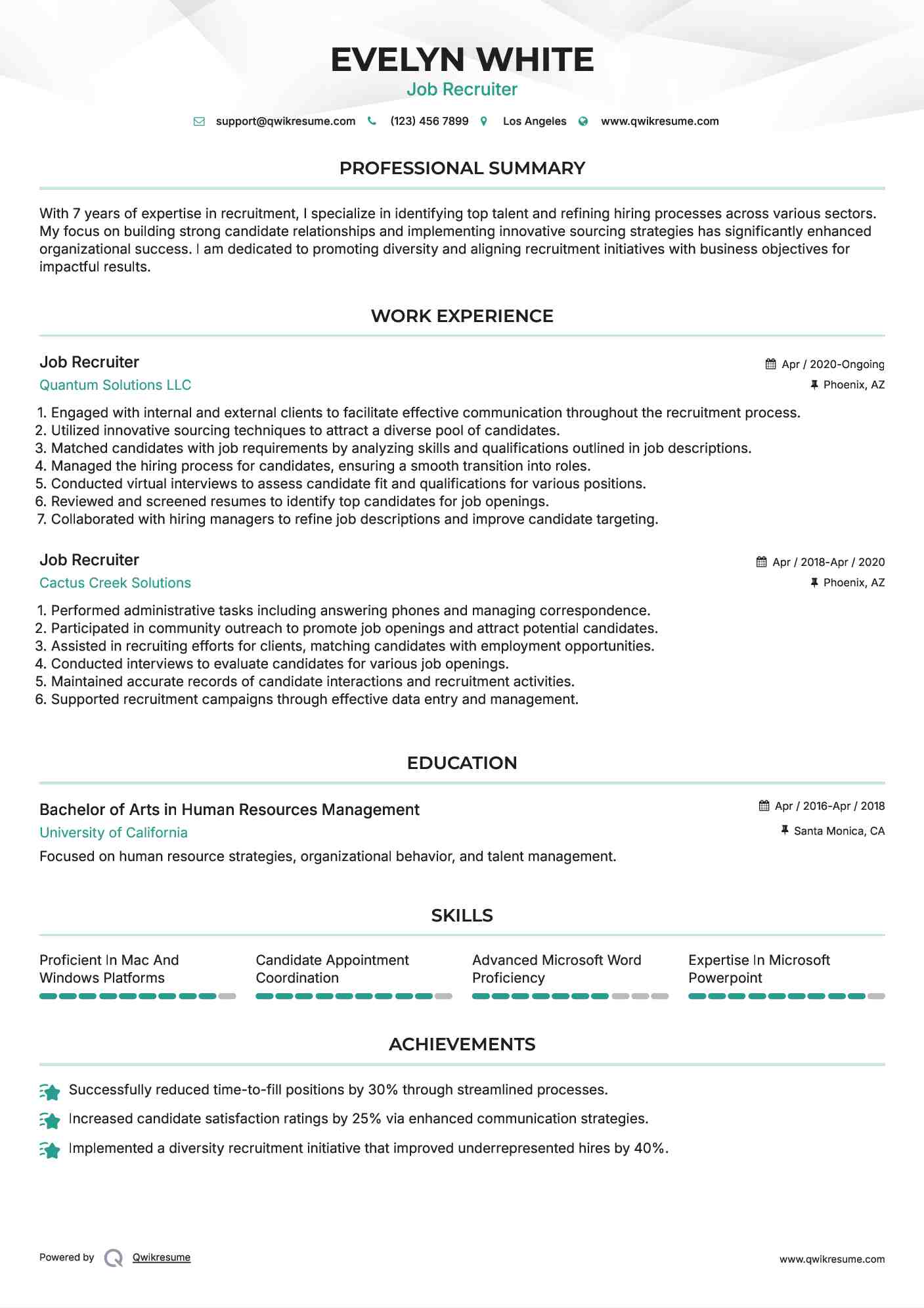 Job Recruiter Resume Model
