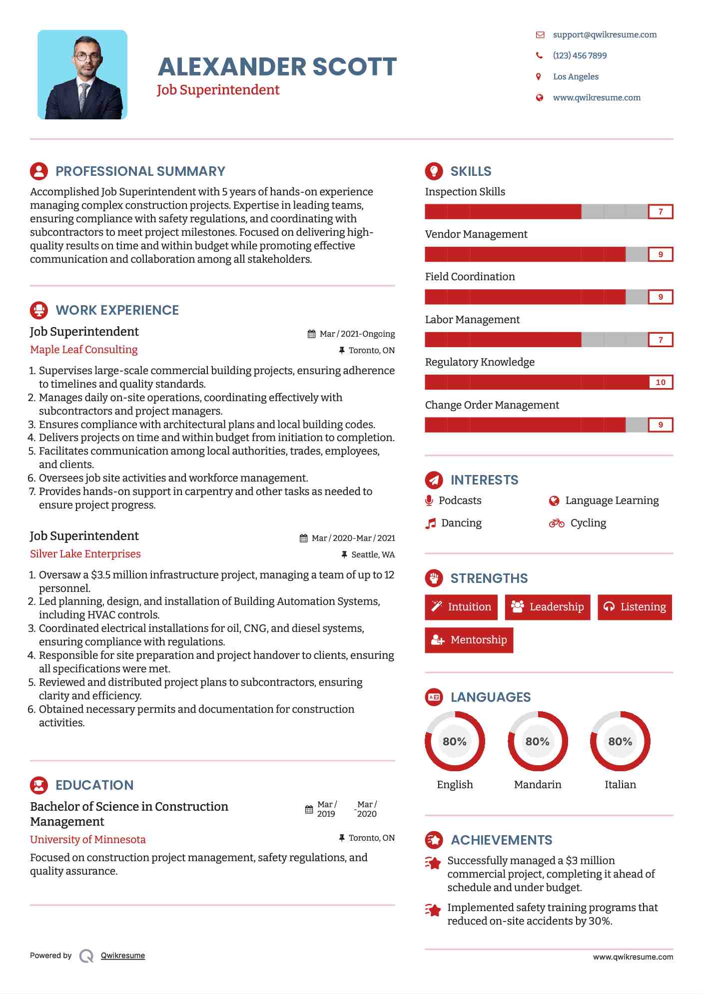 10 Job Superintendent Resume Samples - Job Superintendent 1587563584 Pdf 