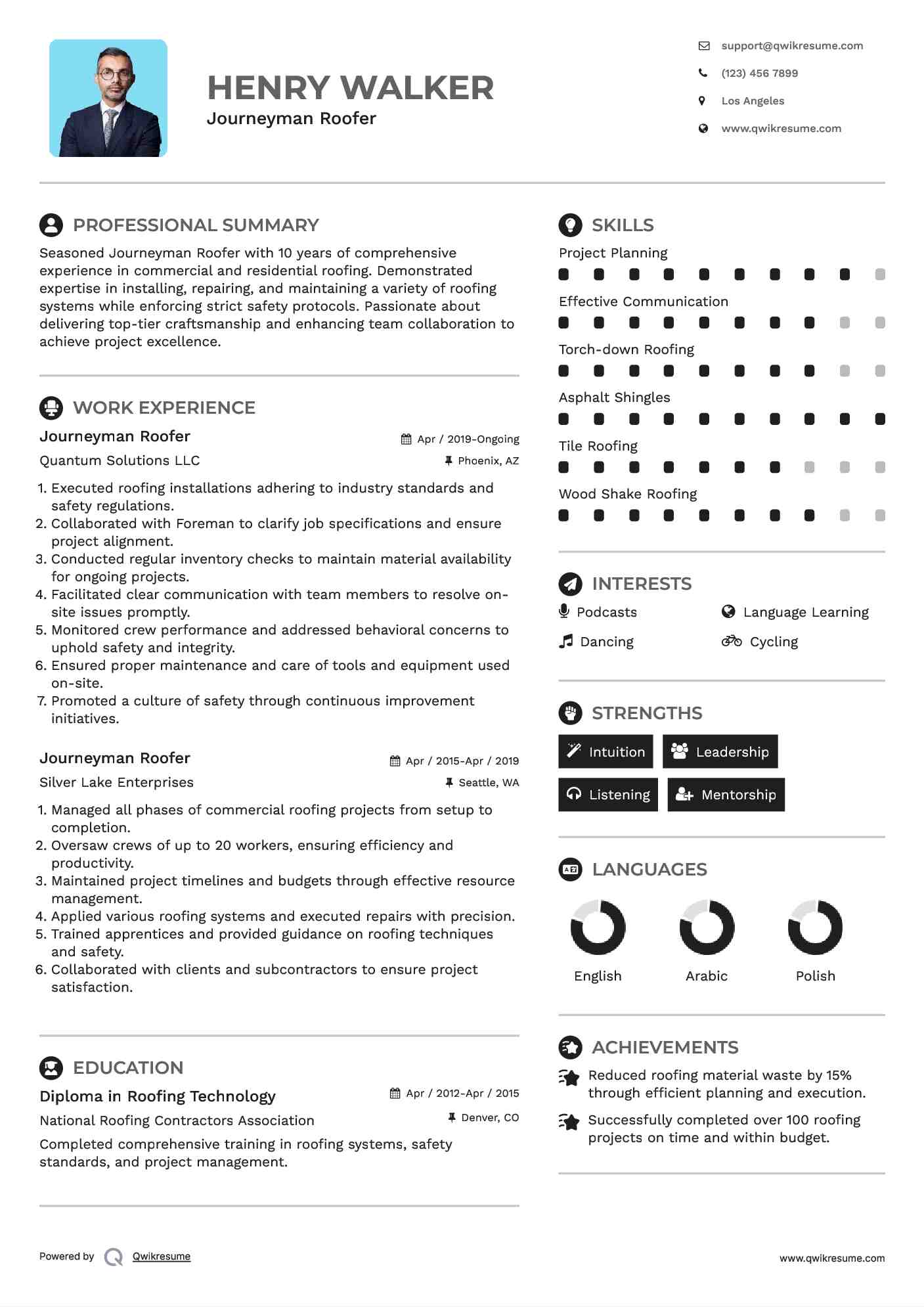 10 Journeyman Roofer Resume Samples - Journeyman Roofer 1630663265 Pdf 