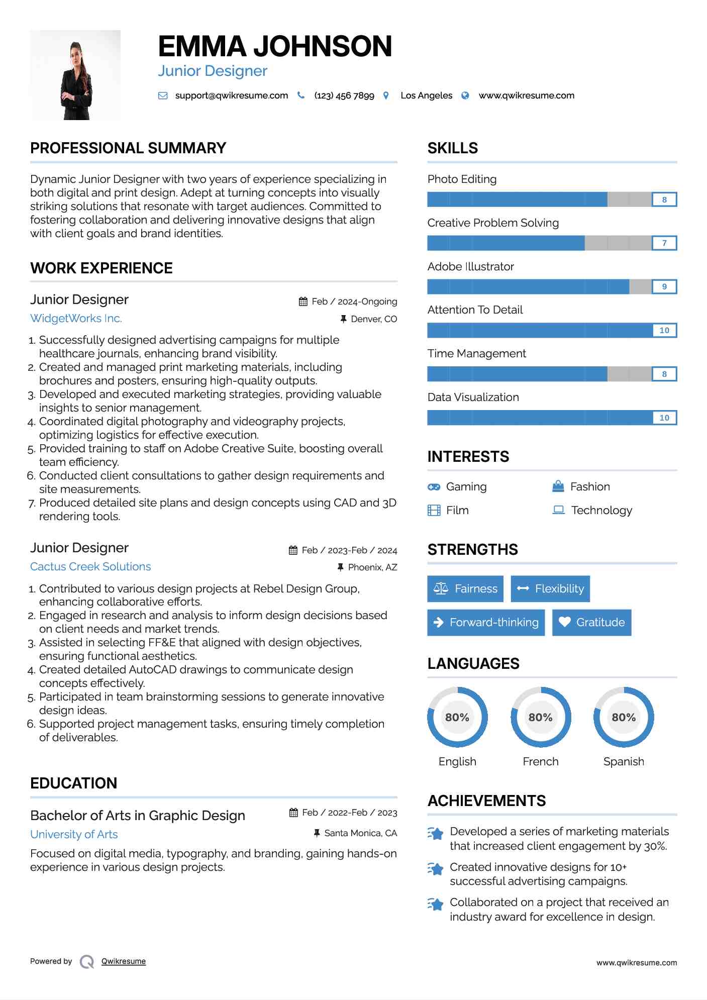 Junior Designer Resume Template