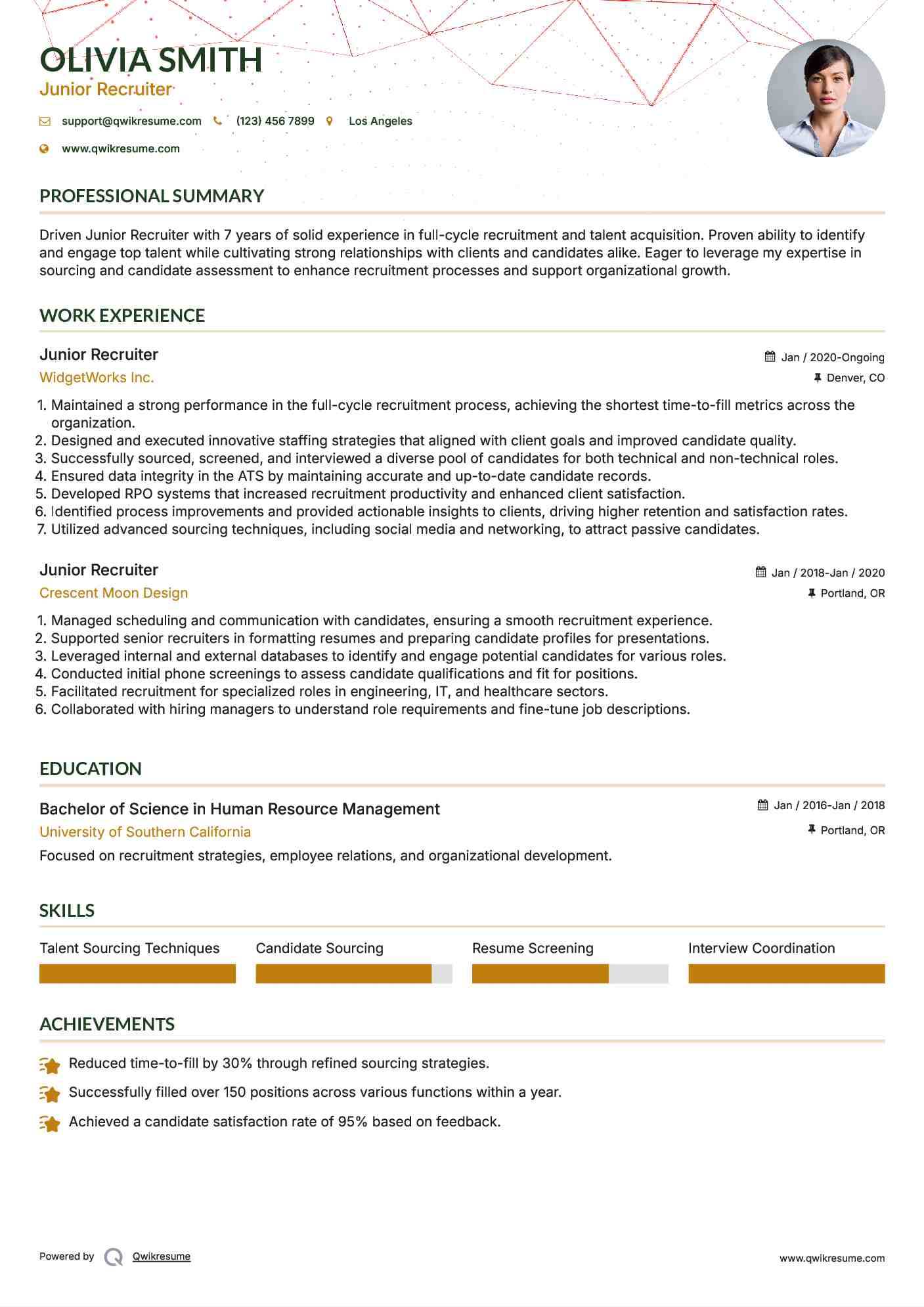 Junior Recruiter Resume Template