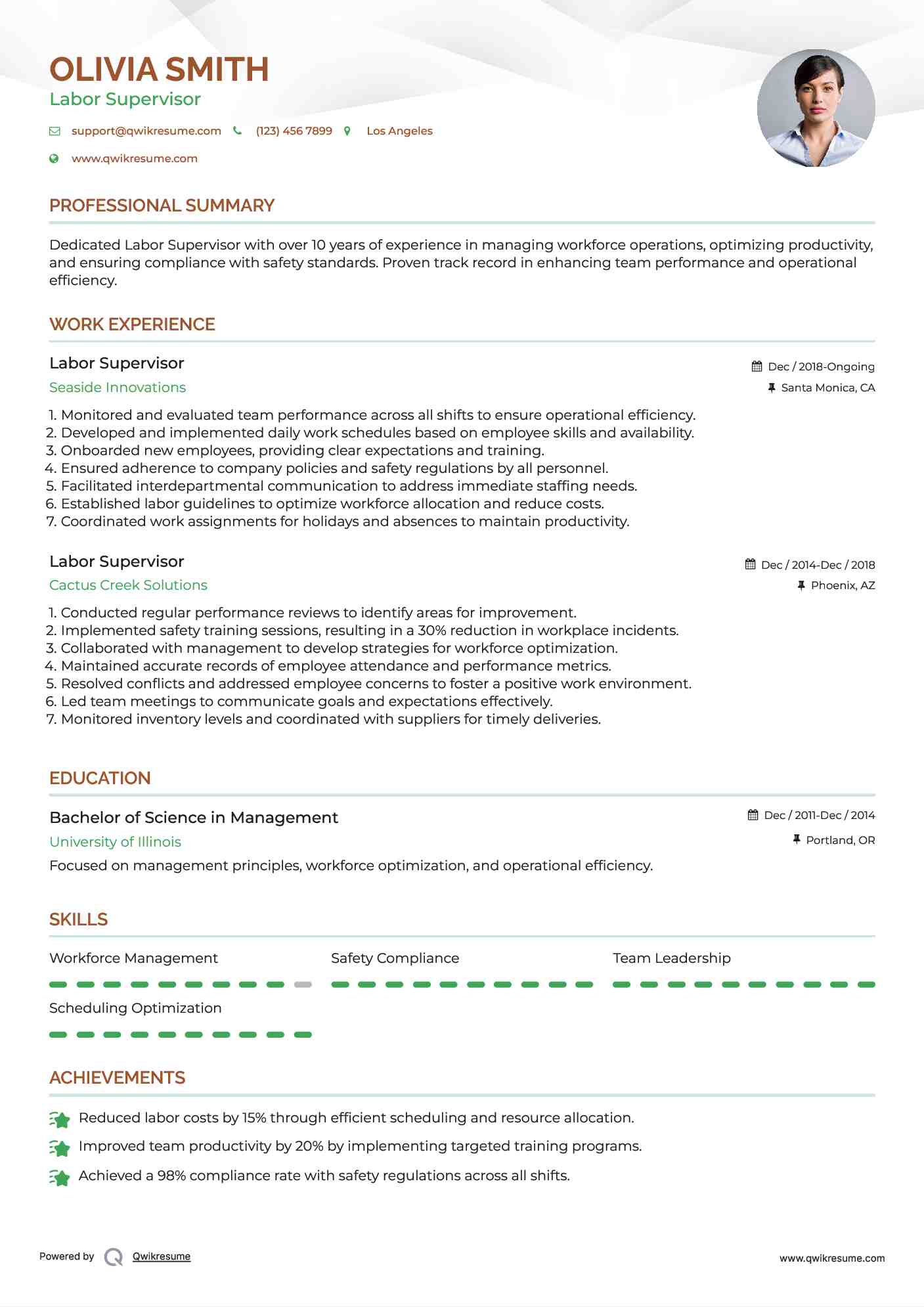 10+ Labor Supervisor Resume Samples & Templates for 2025