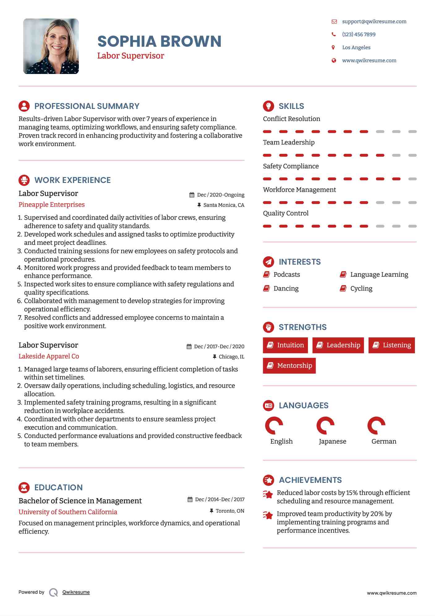 10+ Labor Supervisor Resume Samples & Templates for 2025