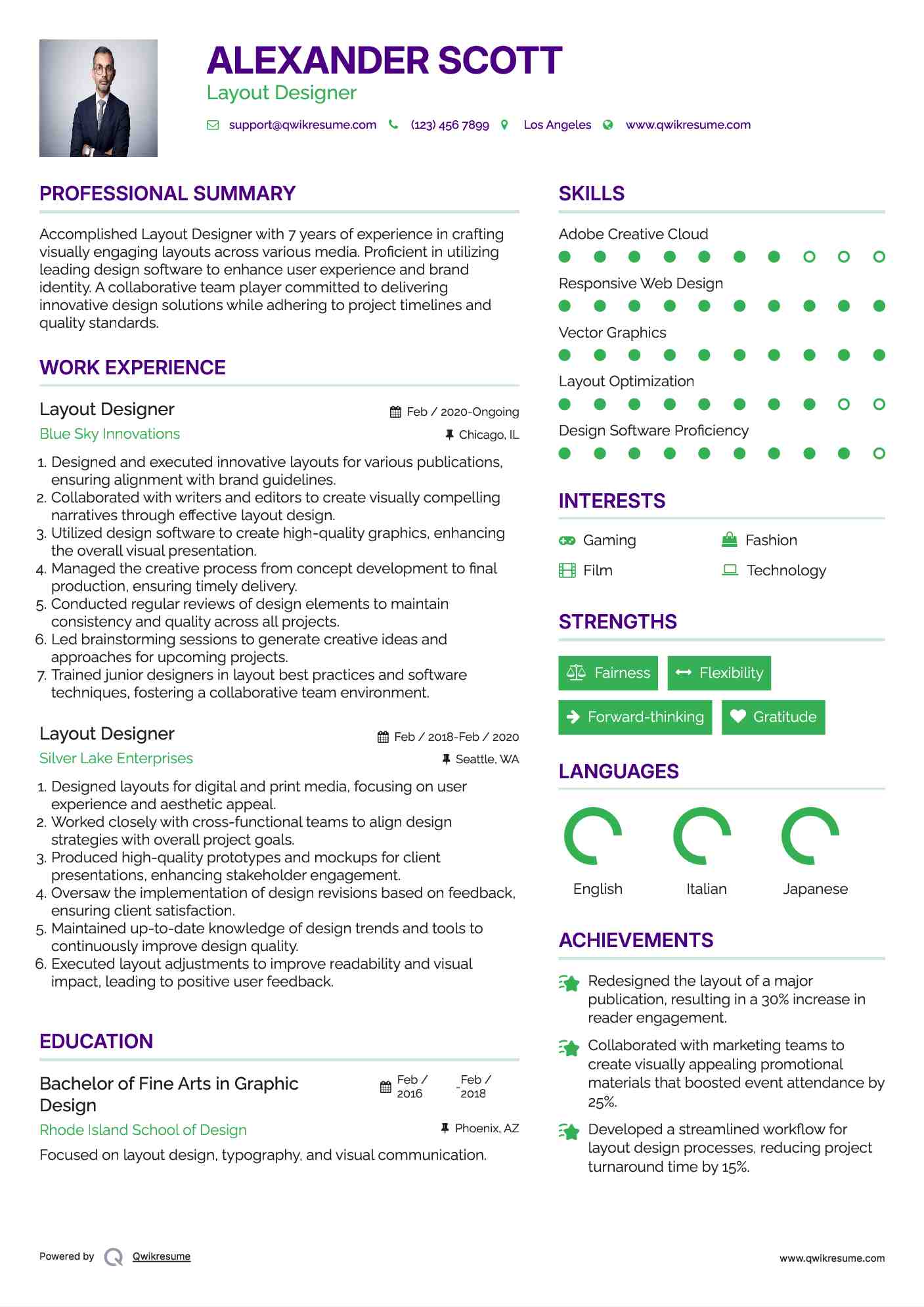 Layout Designer Resume Format