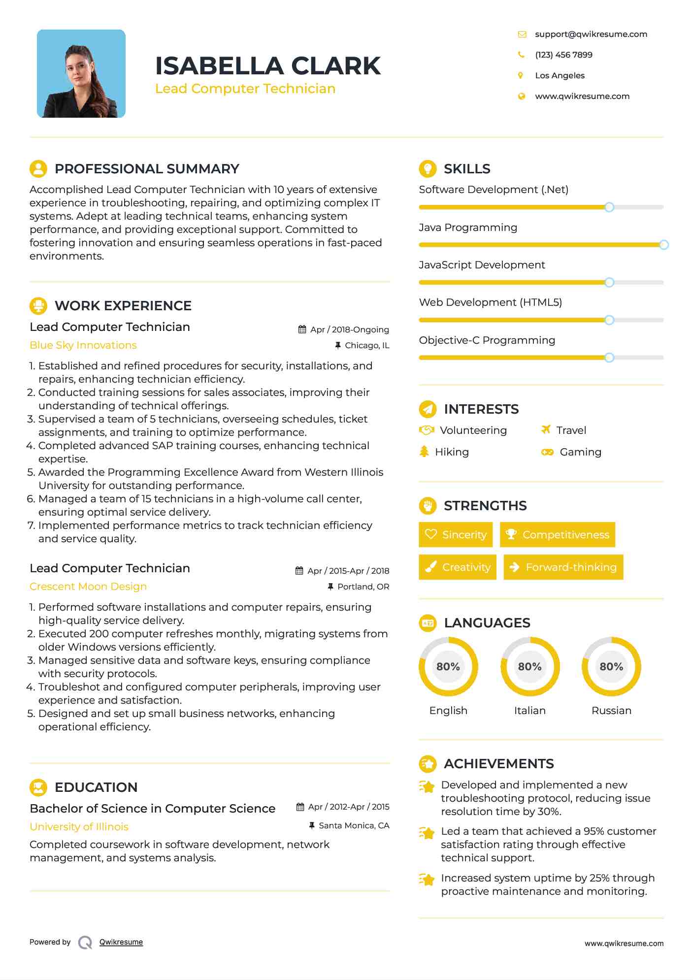 Lead Computer Technician Resume - Lead Computer Technician 1629182701 Pdf 