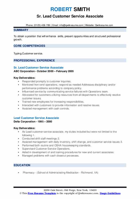 Lead Customer Service Associate - Lead Customer Service Associate 1586497674 Pdf 