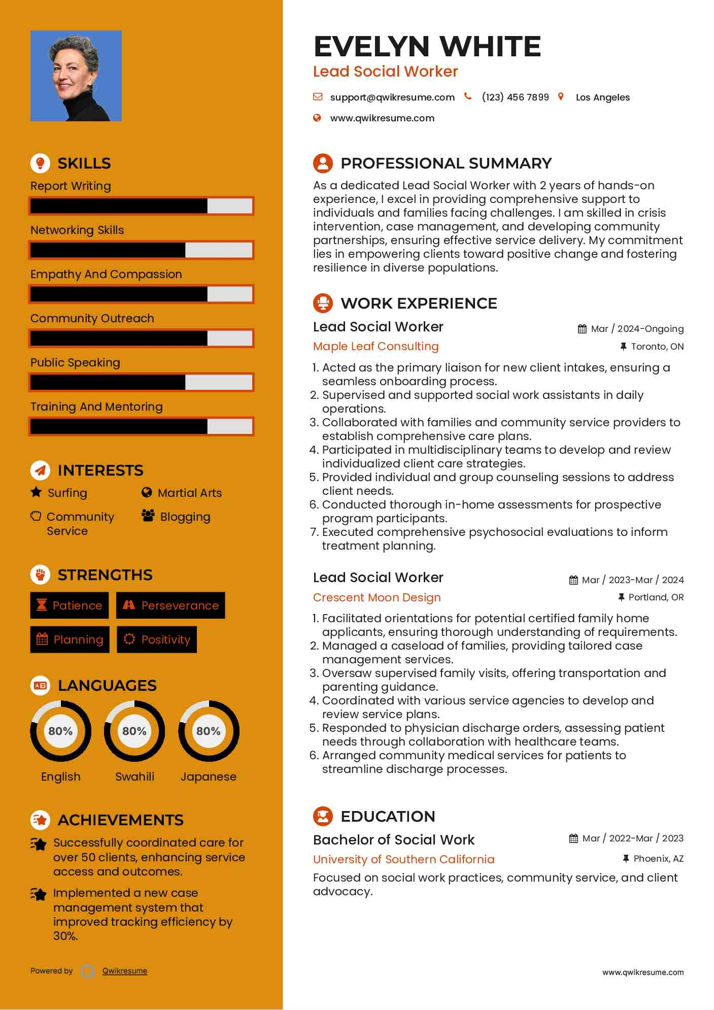 Lead Social Worker Resume Template