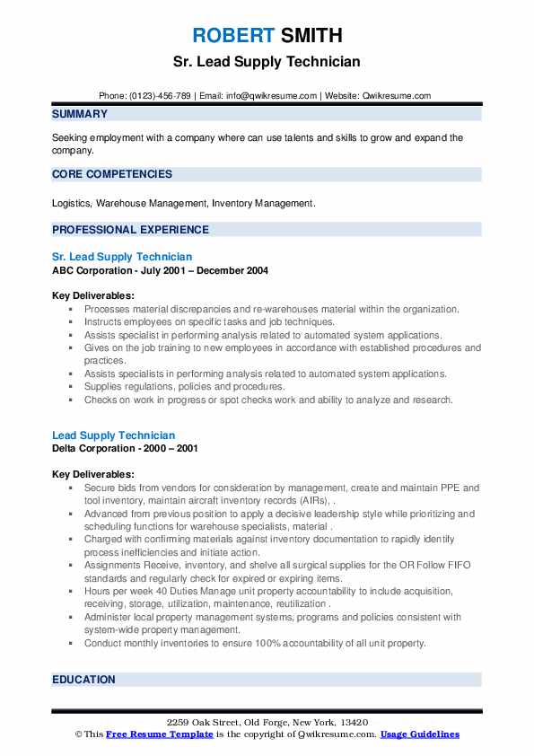 Lead Supply Technician Resume Samples QwikResume lead-supply-technician-resume-samples-qwikresume
