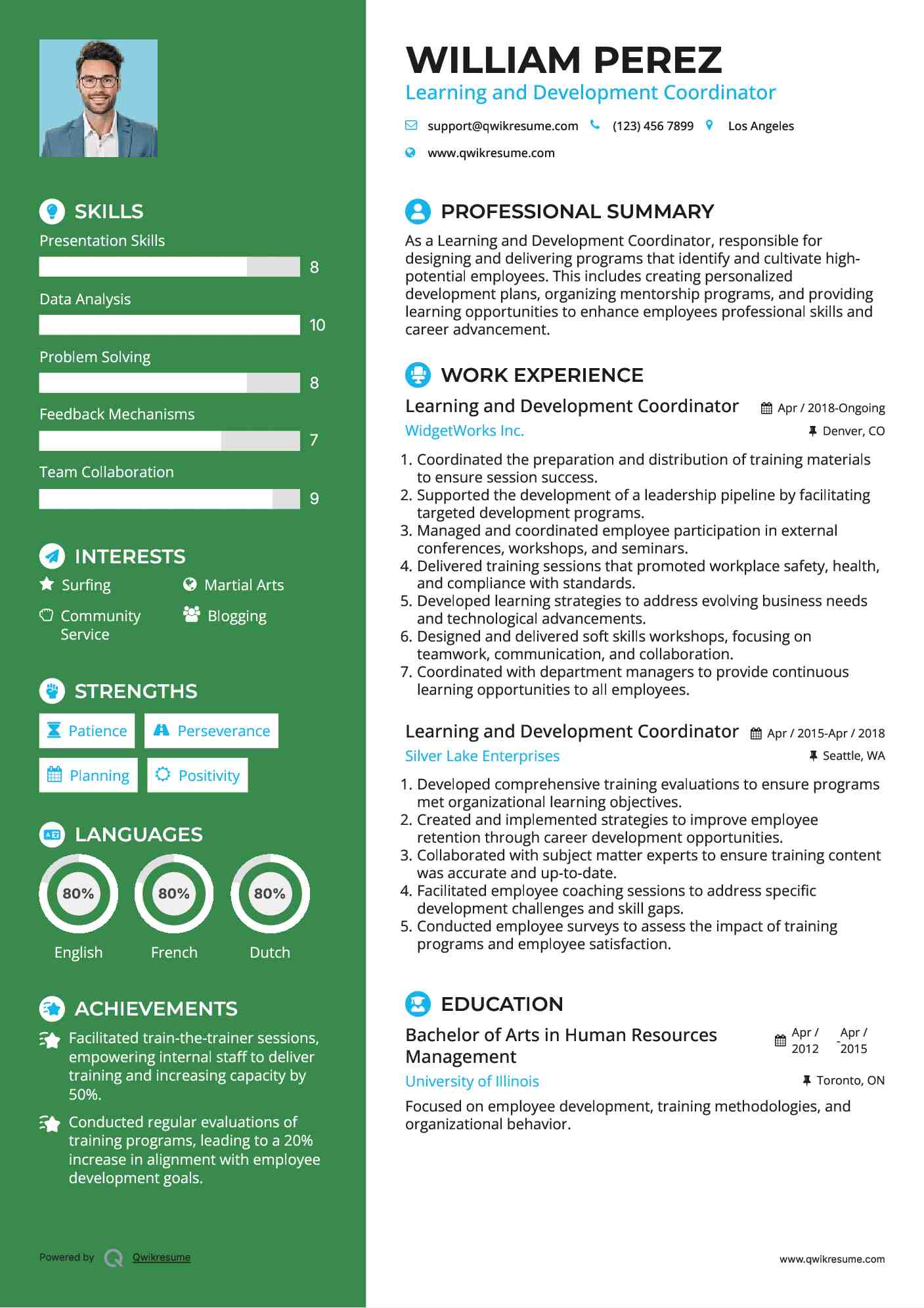 Learning and Development Coordinator Resume Format