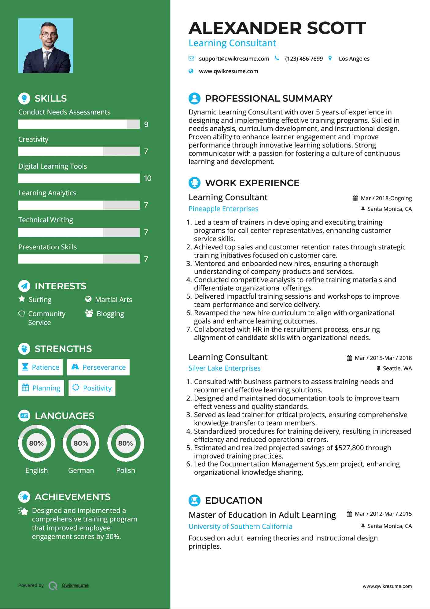 Learning Consultant Resume Example