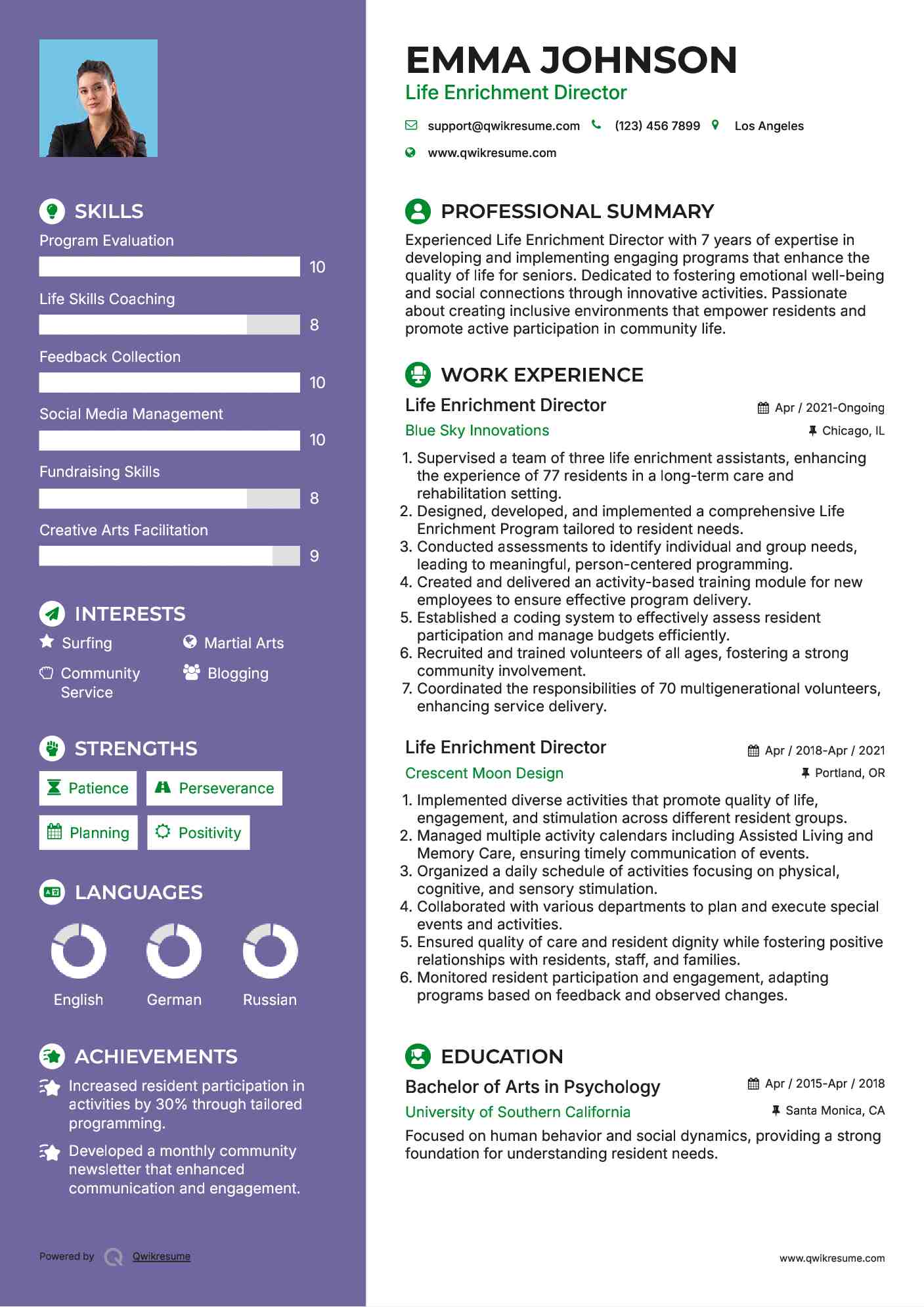life-enrichment-director-resume-samples-qwikresume