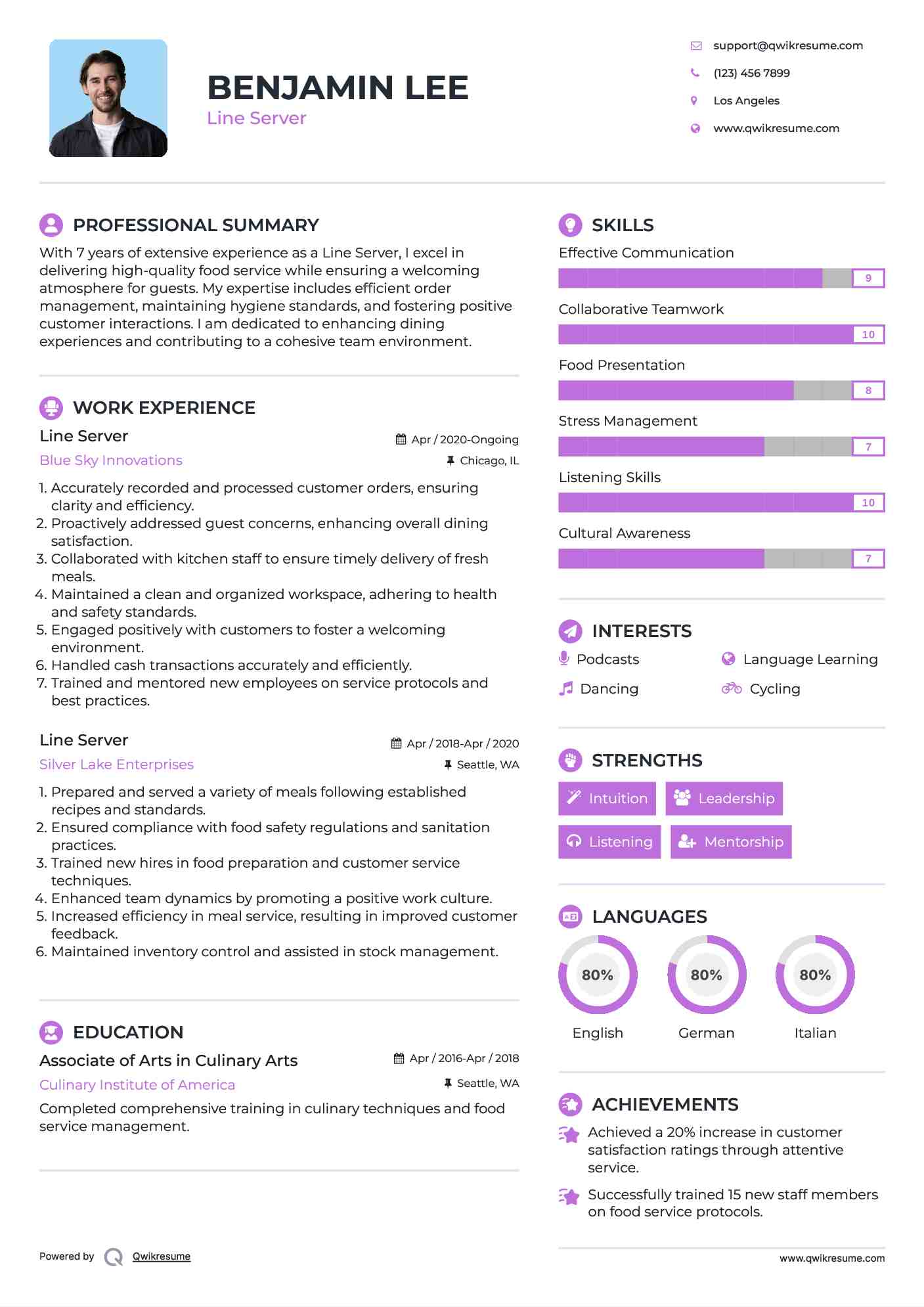 Line Server Resume Model