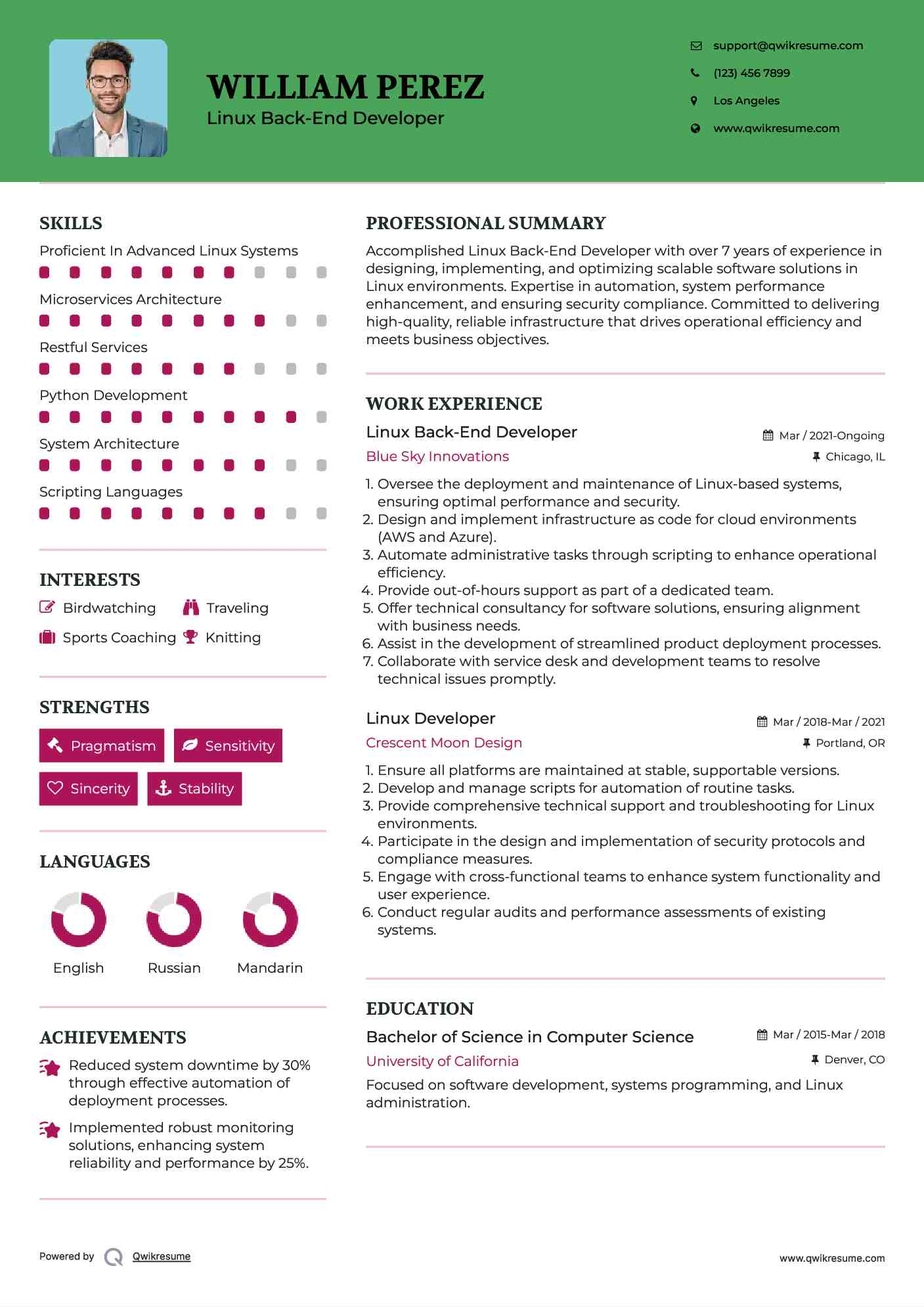 10+ Linux Developer Resume Samples & Templates for 2025
