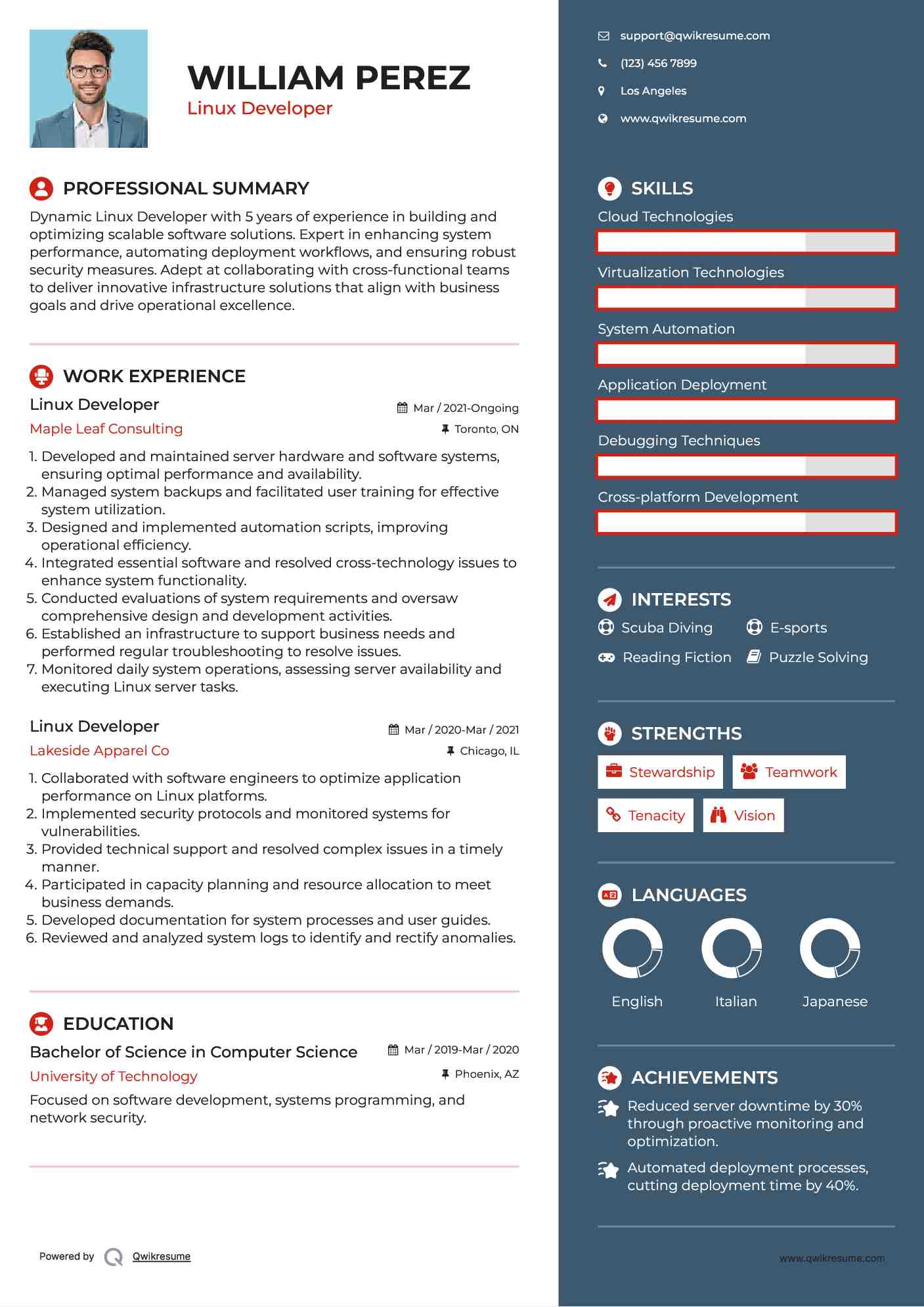 Linux Developer Resume Format