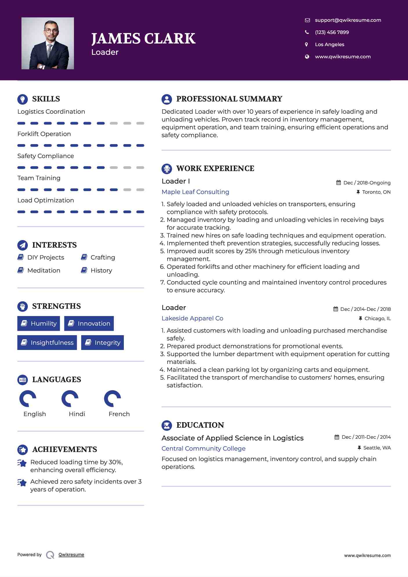 Loader I Resume Model