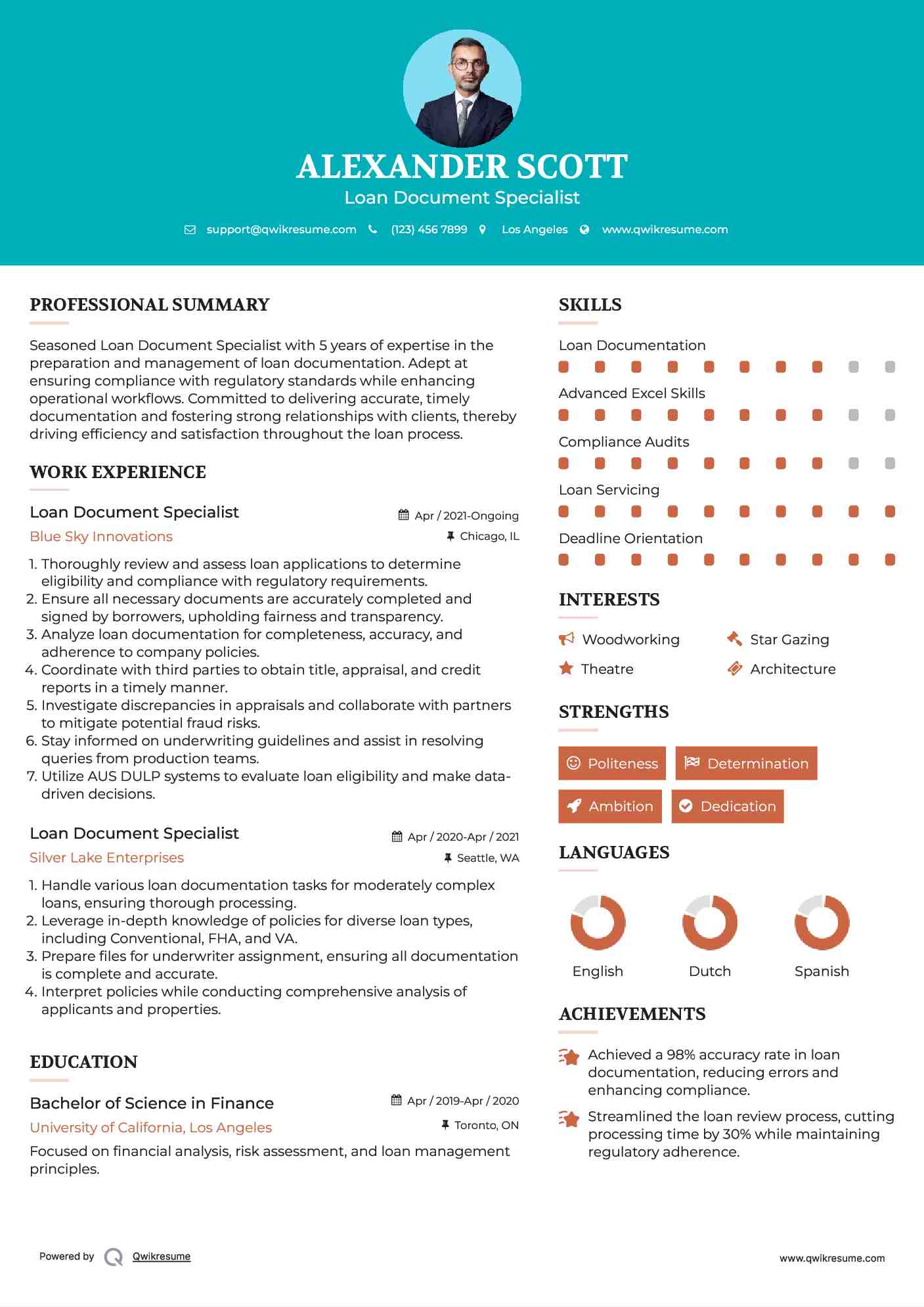 Loan Document Specialist Resume Samples | QwikResume