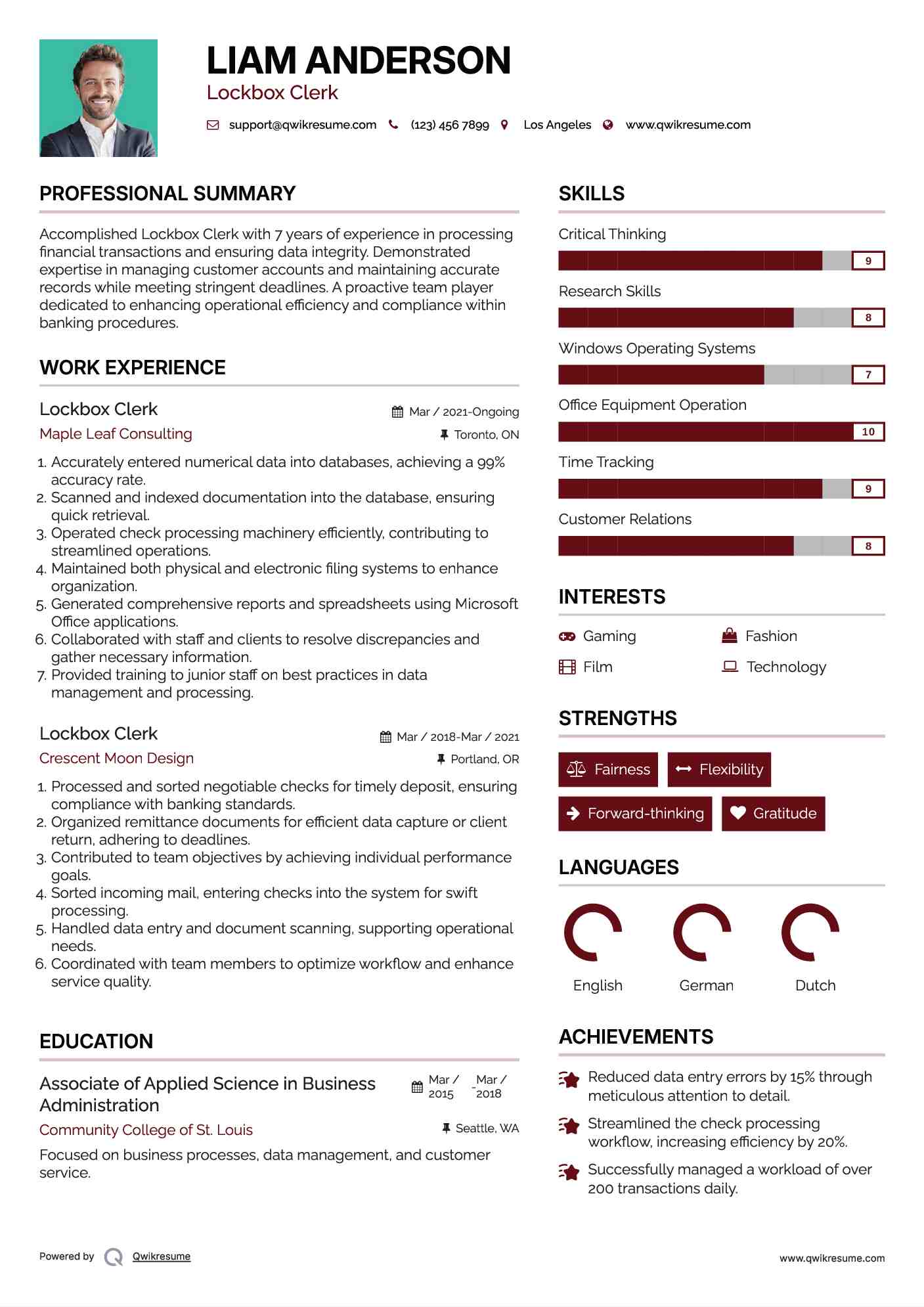 Lockbox Clerk Resume Samples QwikResume