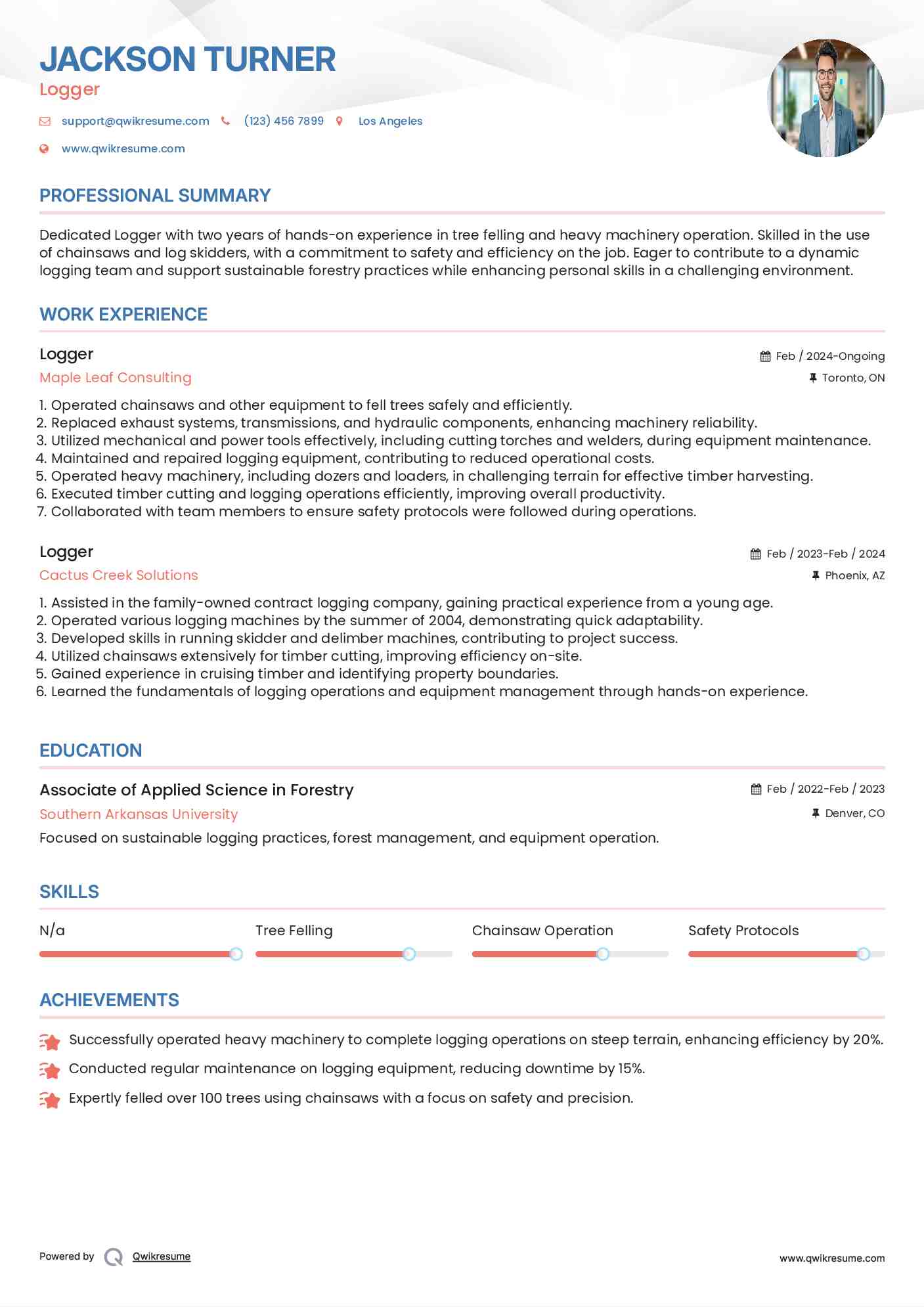 Logger Resume Sample