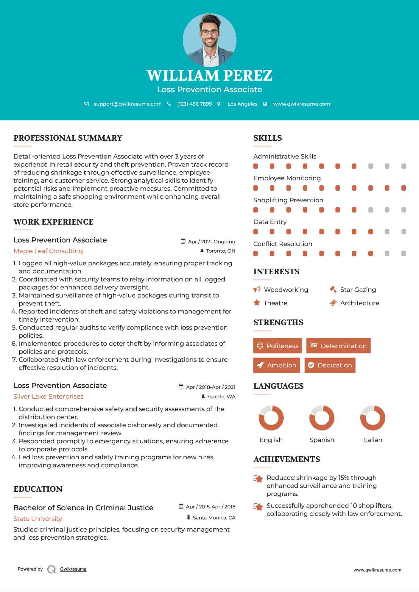 Loss Prevention Associate Resume Template