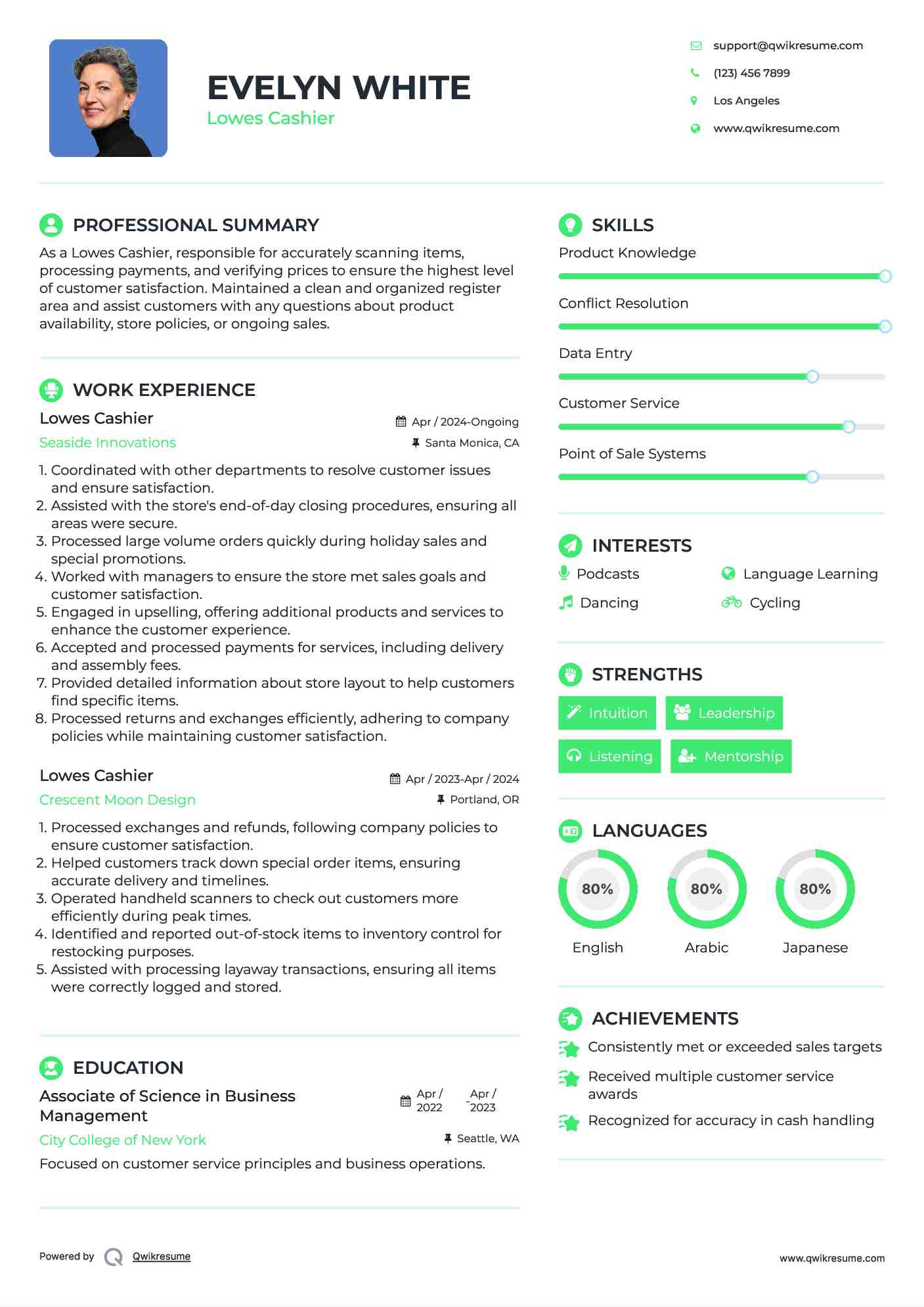 Lowes Cashier Resume Sample